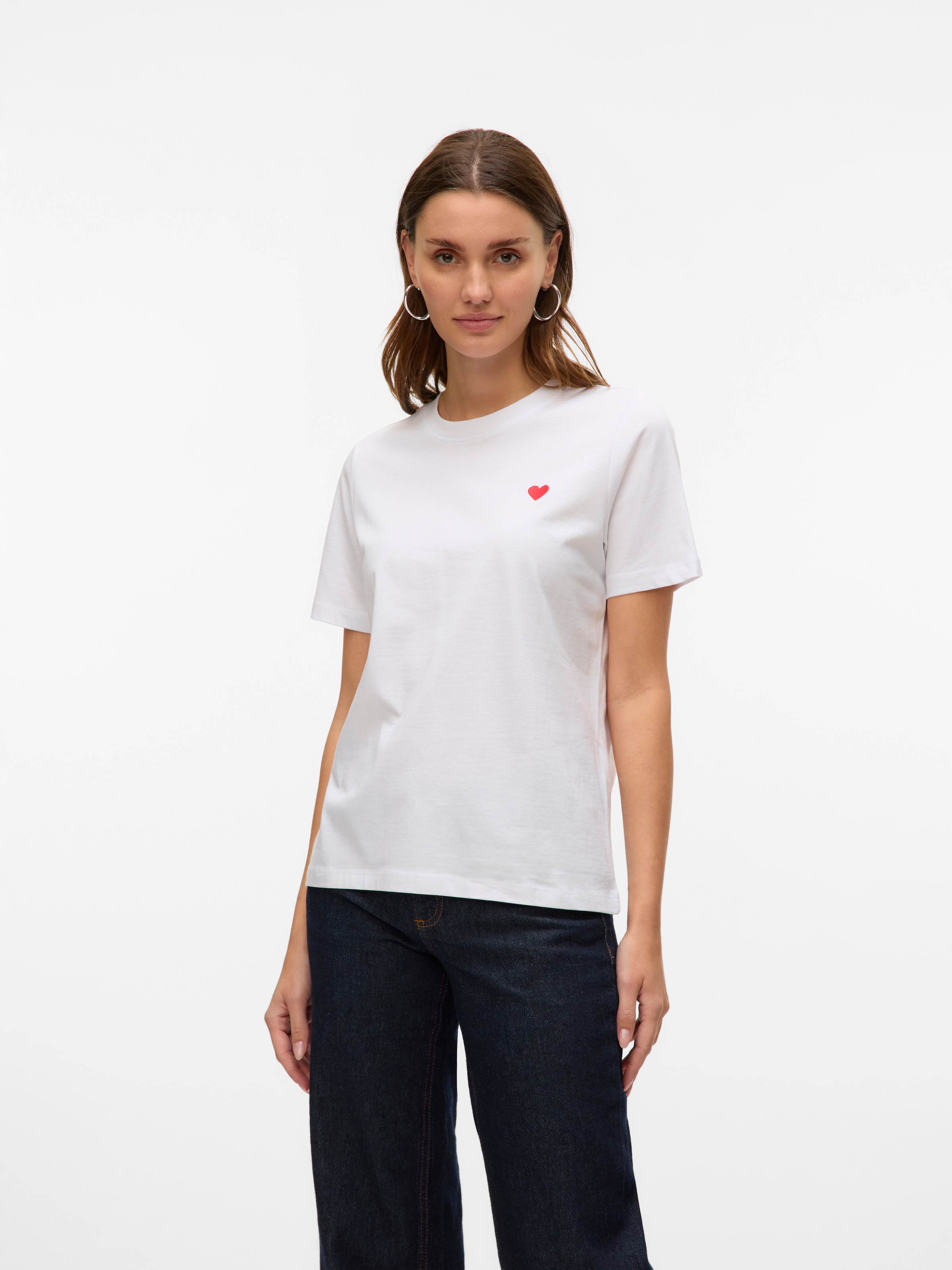 Vero Moda Kurzarmshirt "VMPAULINA SS T-SHIRT GA JRS NOOS" Baumwolle, regula günstig online kaufen
