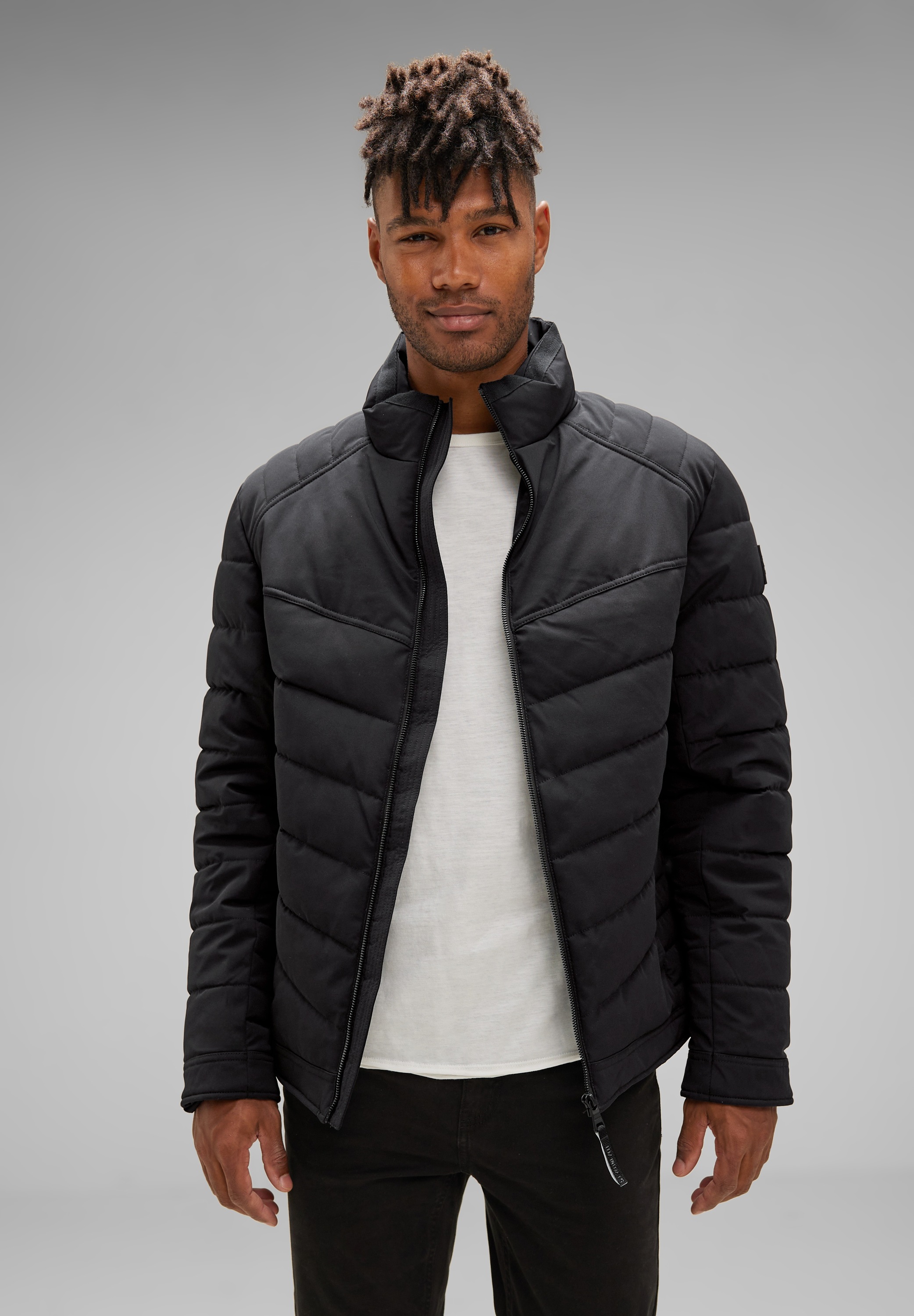 STREET ONE MEN Winterjacke, ohne Kapuze, mit Stehkragen