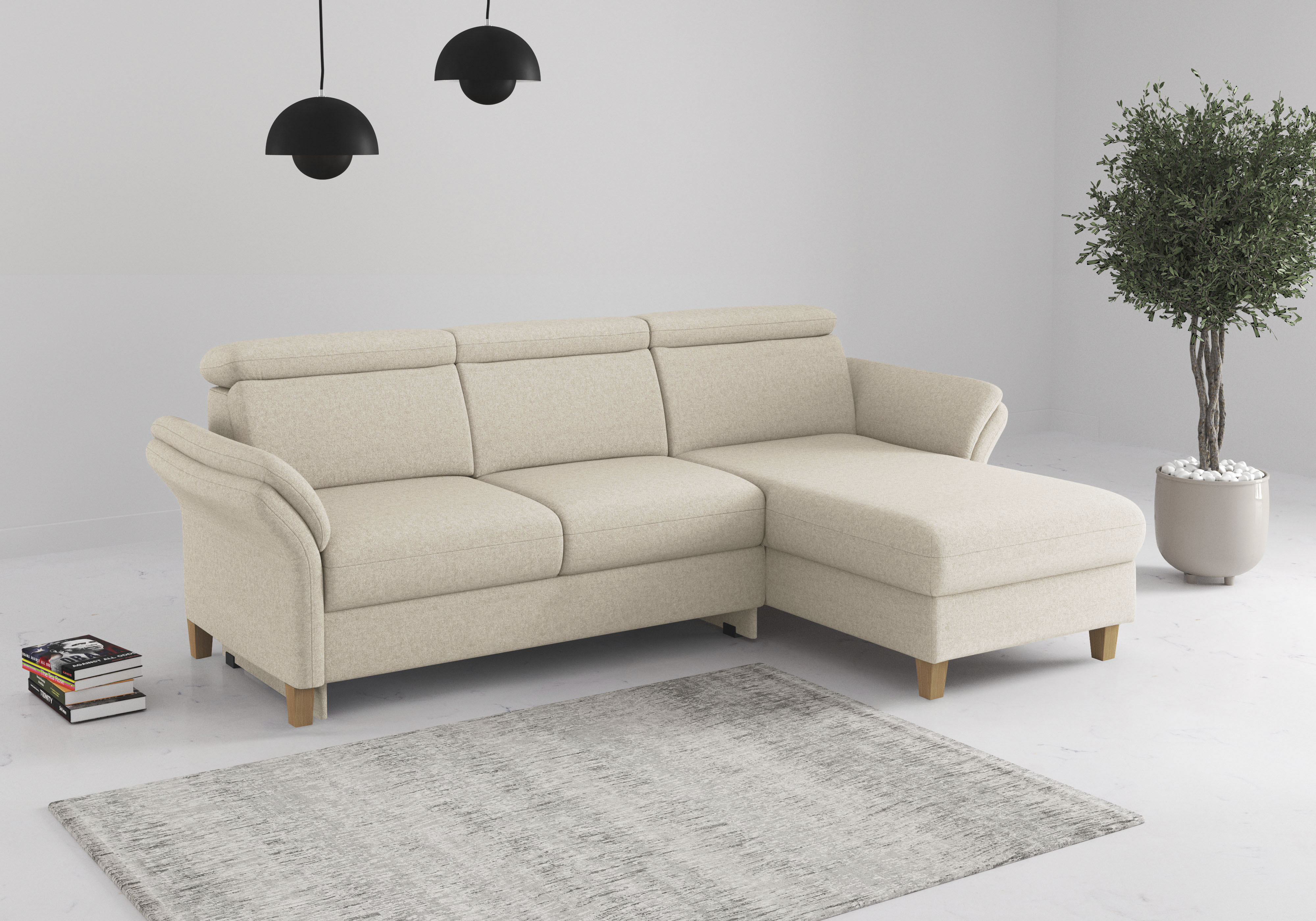 OTTO home Ecksofa "Glendale, L-Form" inkl. Kopfteilverstellung, wahlweise mit Vorziehsitz und Bettkasten