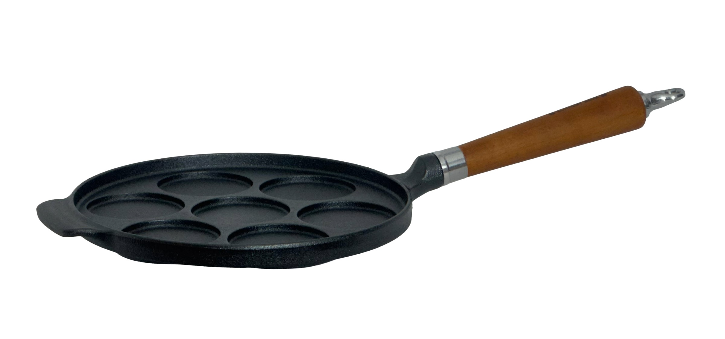 Ronneby Bruk Bratpfanne "Maestro Minipfannkuchen-Pfanne, Ø 24 cm, mit Holzgriff" Gusseisen 1 tlg.
