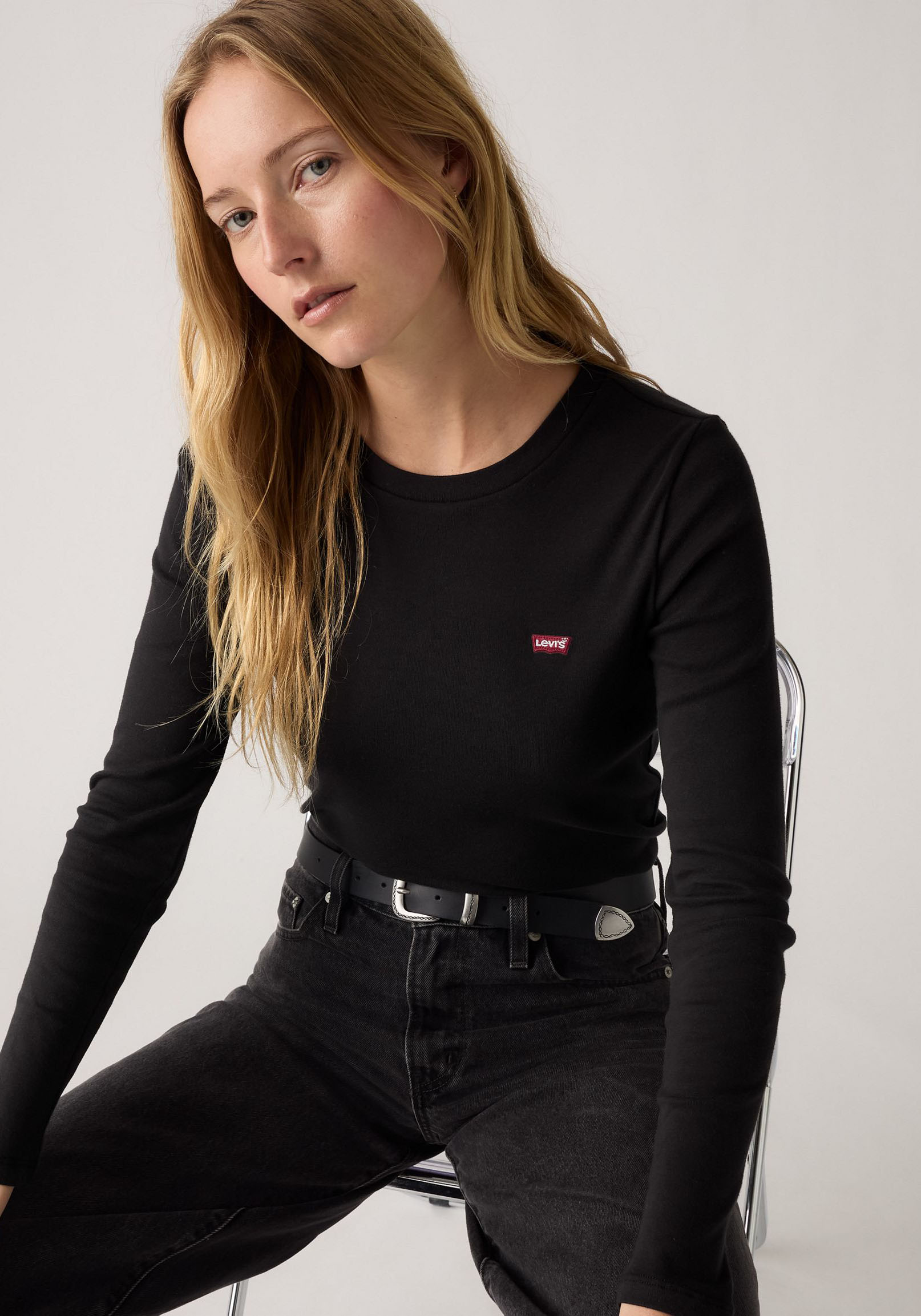 Thumbnail - Levis Langarmshirt "LS 2 Pack Tee" Packung, 2 Stk. mit Batwing Logo-Stickerei