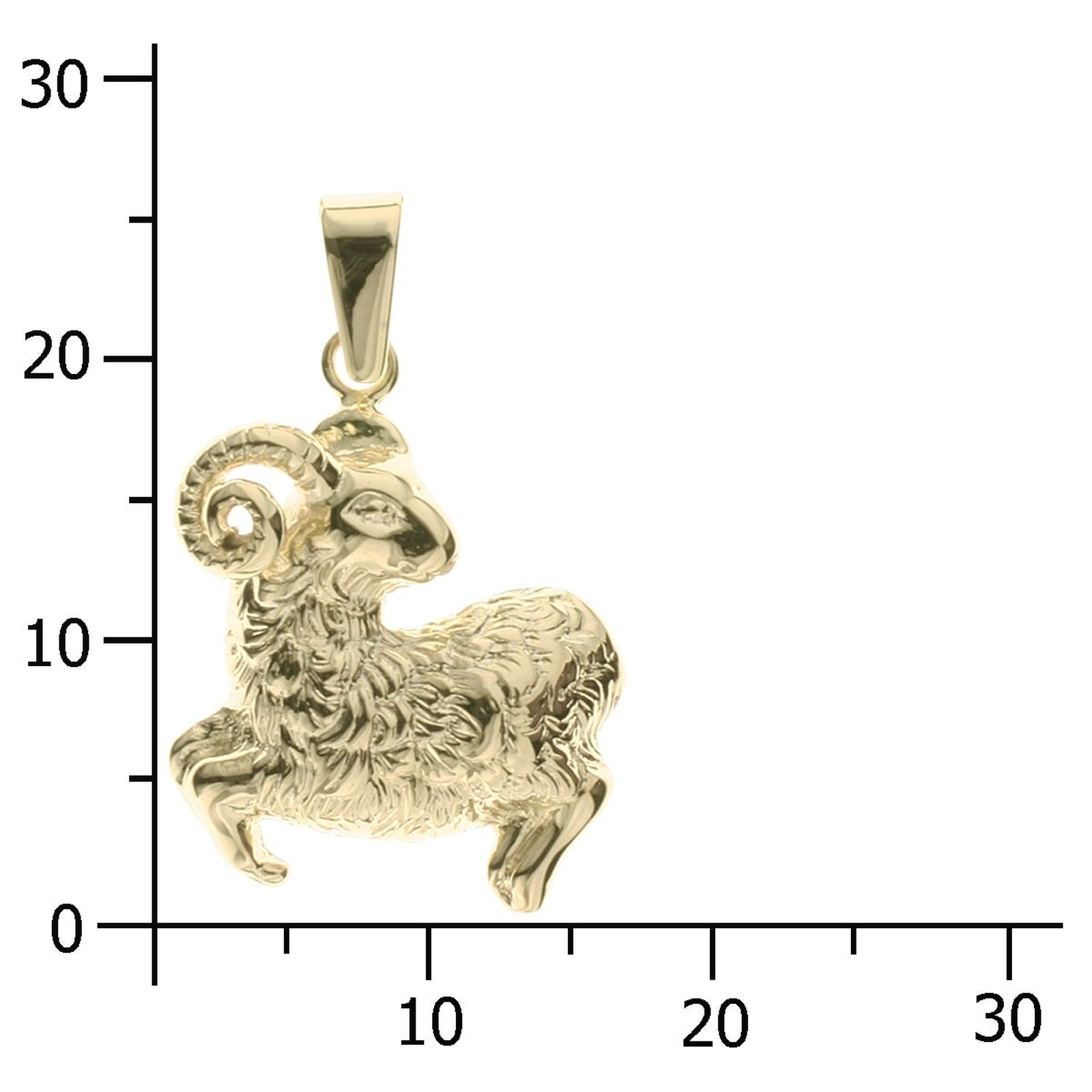 OSTSEE-SCHMUCK Kettenanhänger »- Tierkreiszeichen Widder - Silber 925/000, vergoldet -,«