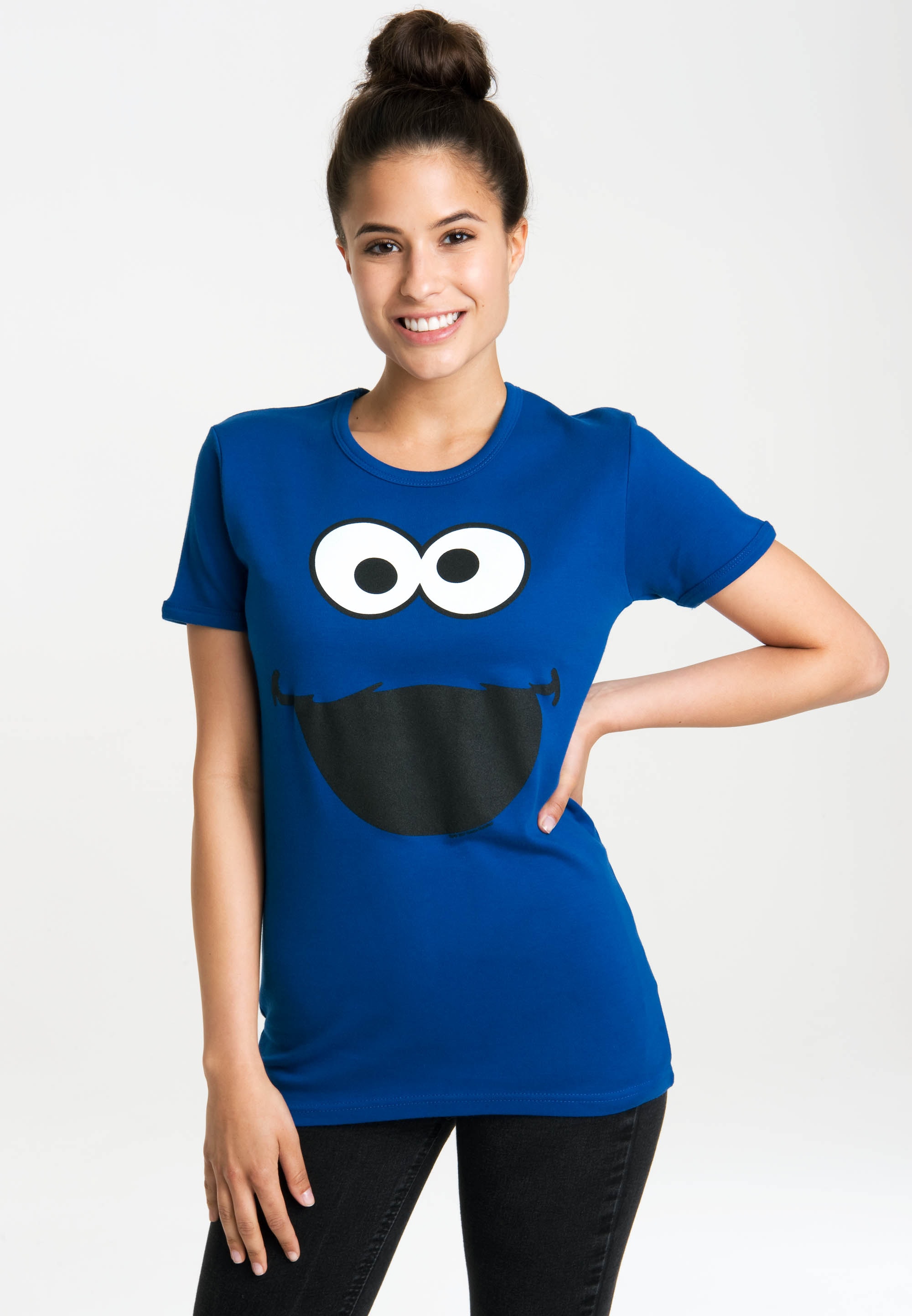 LOGOSHIRT T-Shirt »Cookie Monster – Face«, mit lizenzierten Originaldesign