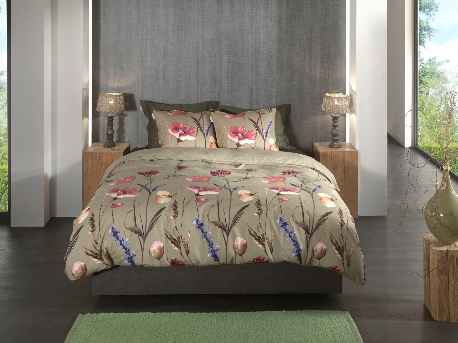Heckett & Lane Bettwäsche »Vico«, Blumen Design, 100% Baumwolle ab 135x200 cm.