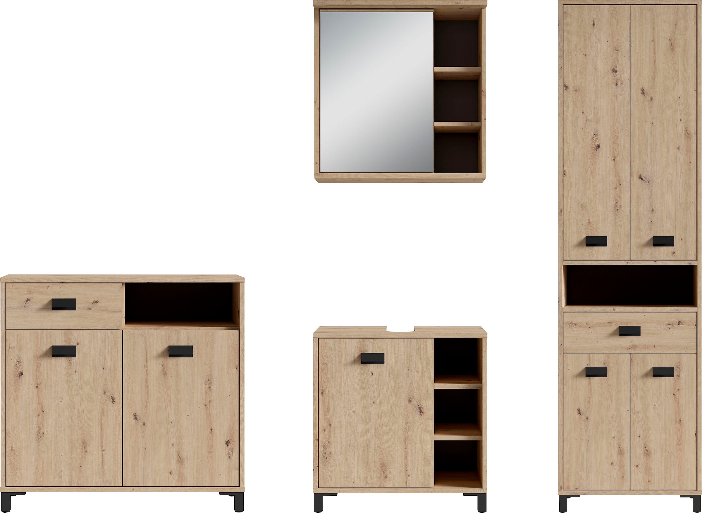 byLIVING Badmöbel-Set "Wellness" Komplett-Set, 4-tlg, 4 Stk. tlg. günstig online kaufen