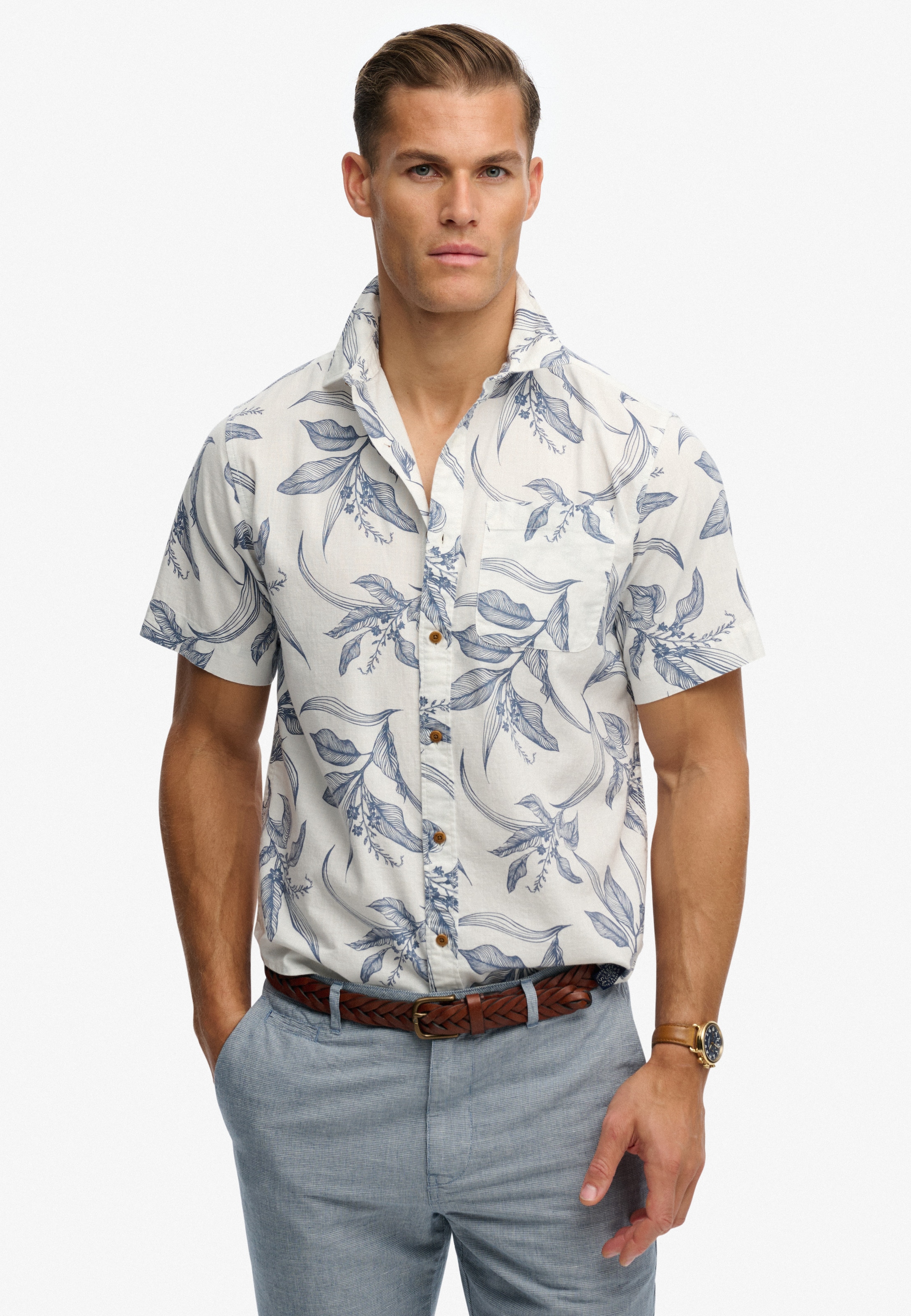 Superdry Kurzarmhemd "VINTAGE LOOM S/S SHIRT" mit sommerlich coolem Hawaii- günstig online kaufen