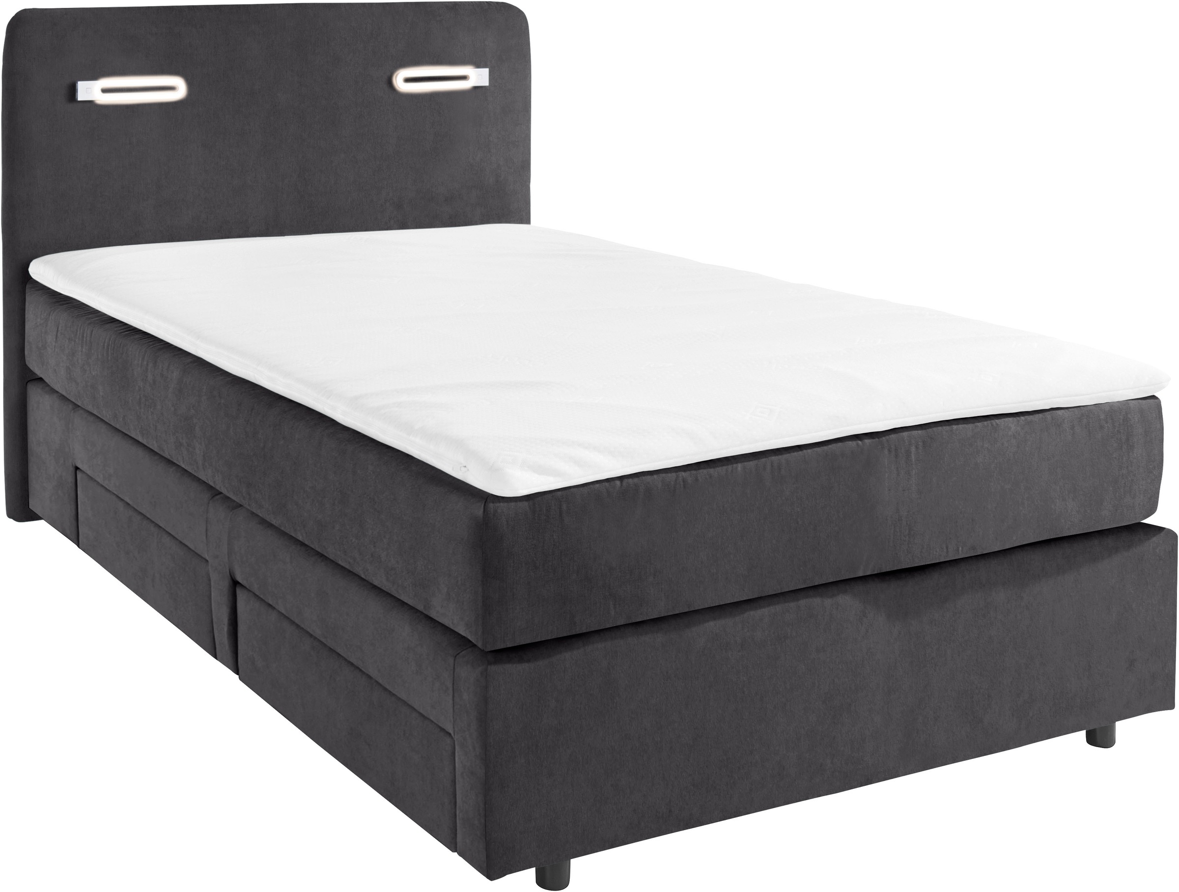 INOSIGN Boxbett »Luan«, Schubkästen, LED-Beleuchtung und Topper, in Breite 120 cm und 180 cm