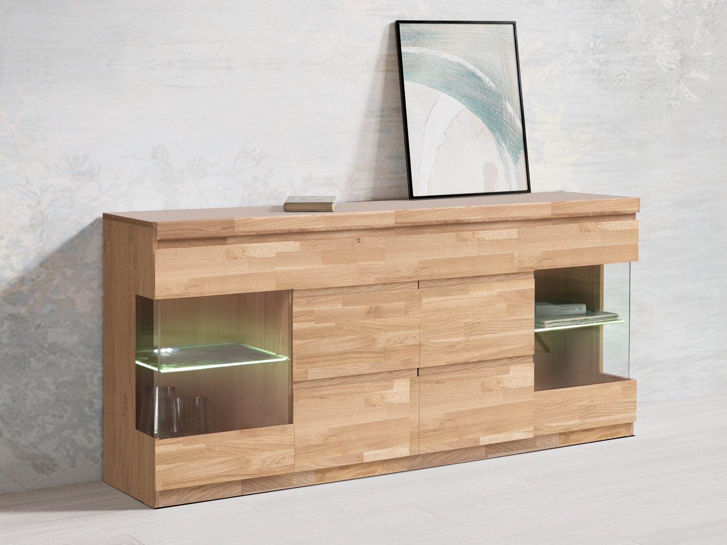 Home affaire Sideboard "OSLO", Breite ca. 180 cm, Teilmassiv günstig online kaufen