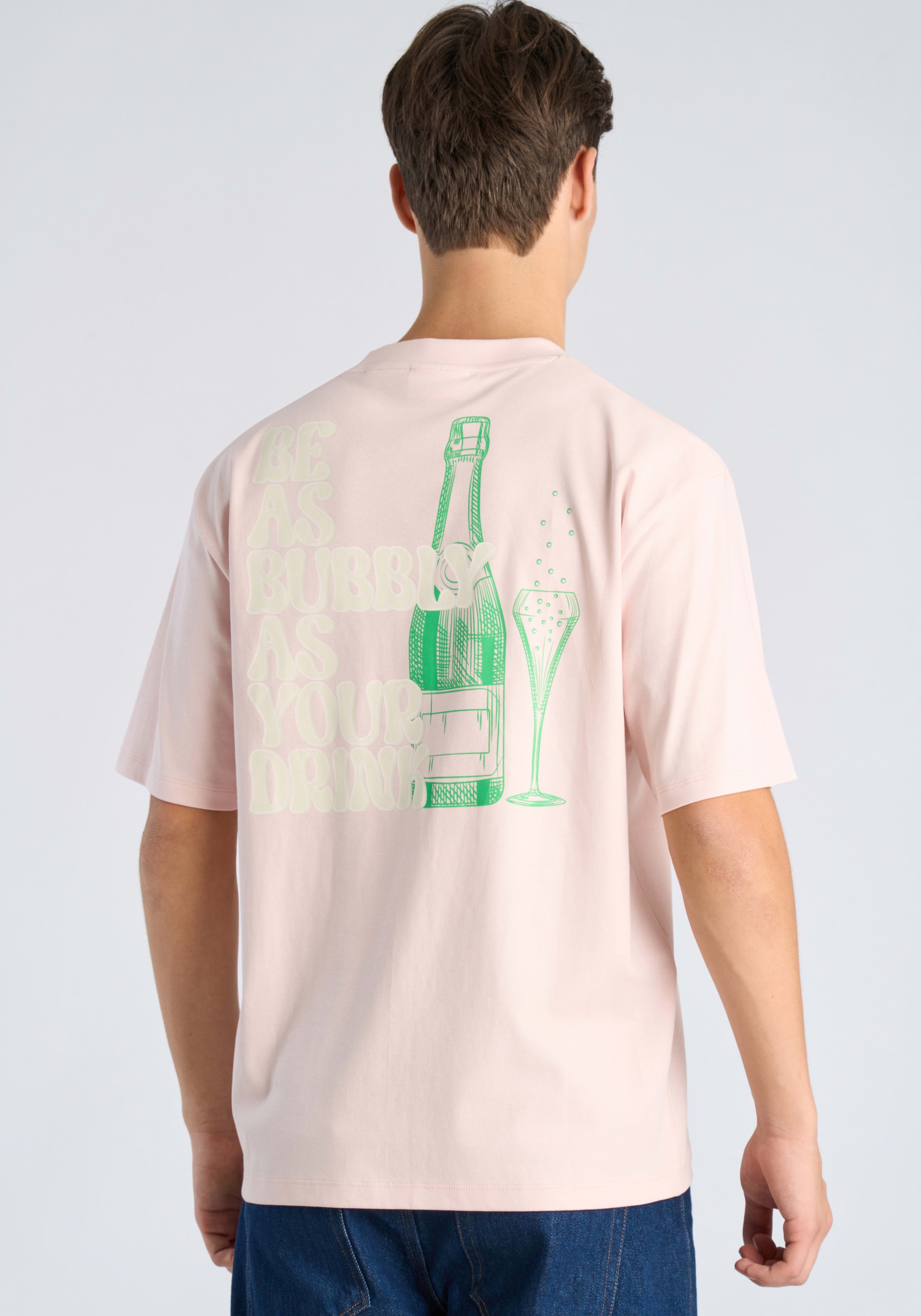 LINDBERGH Kurzarmshirt Sommershirt mit großem Rückenprint / kleinem Frontprint