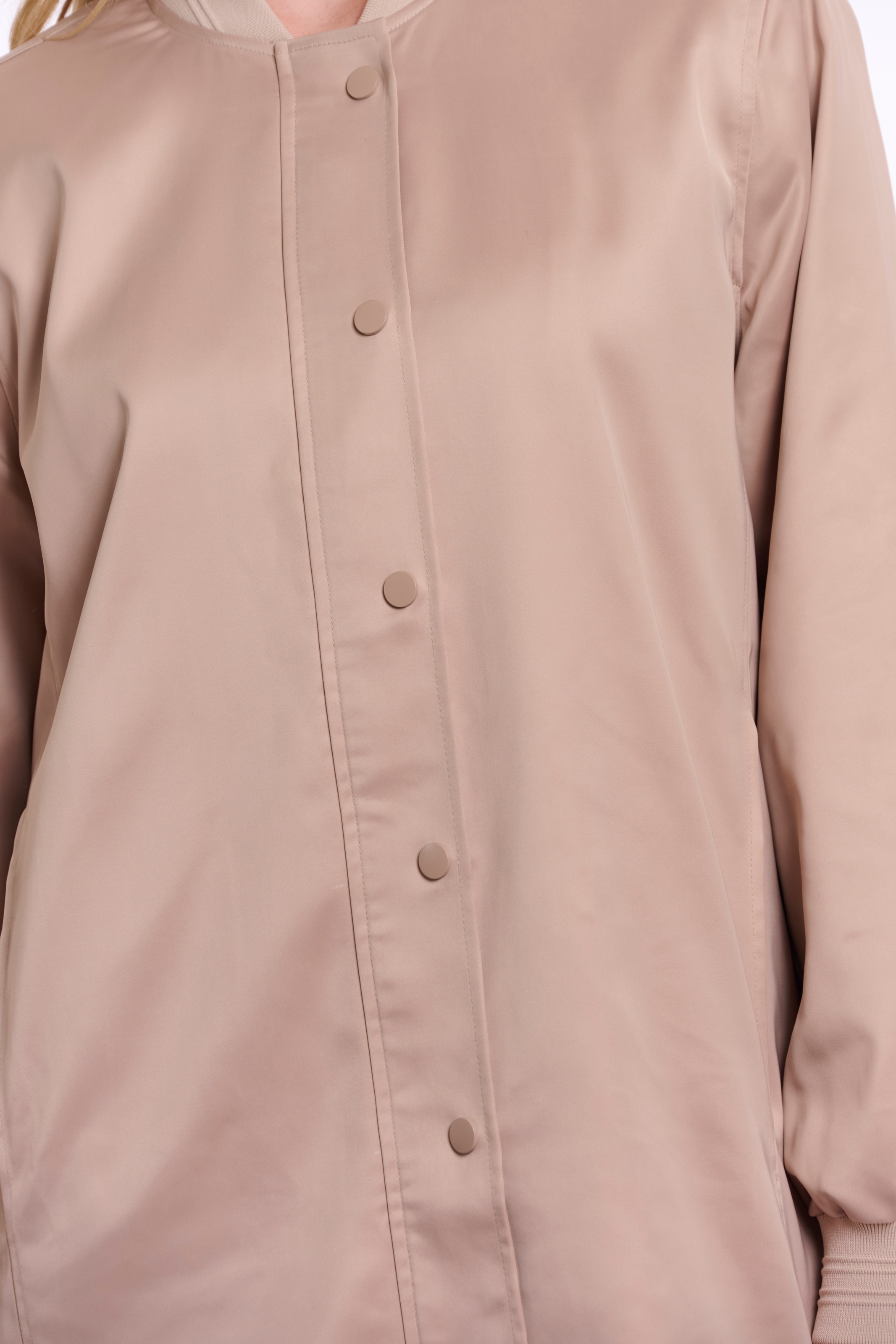 Rino & Pelle Langjacke »PINA« ohne Kapuze lang, mit seidigem Glanz und Knopfleiste