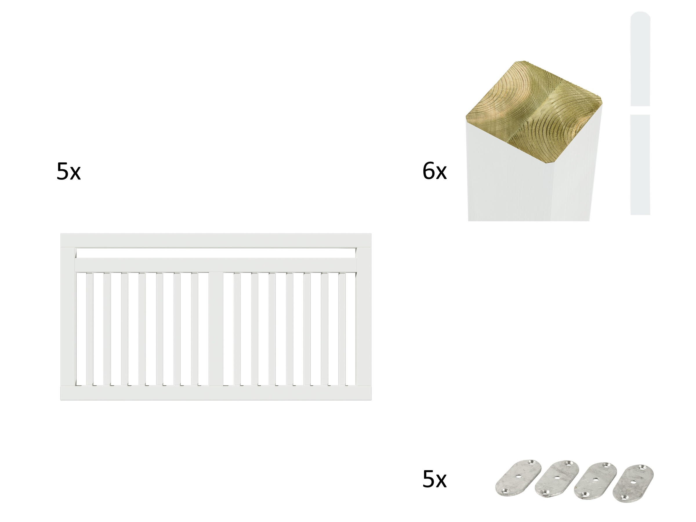 PLUS Gartenzaun »Linea«, Höhe: 80 cm, Gesamtlänge: 4,78 bis 23,62 m, zum Einbetonieren