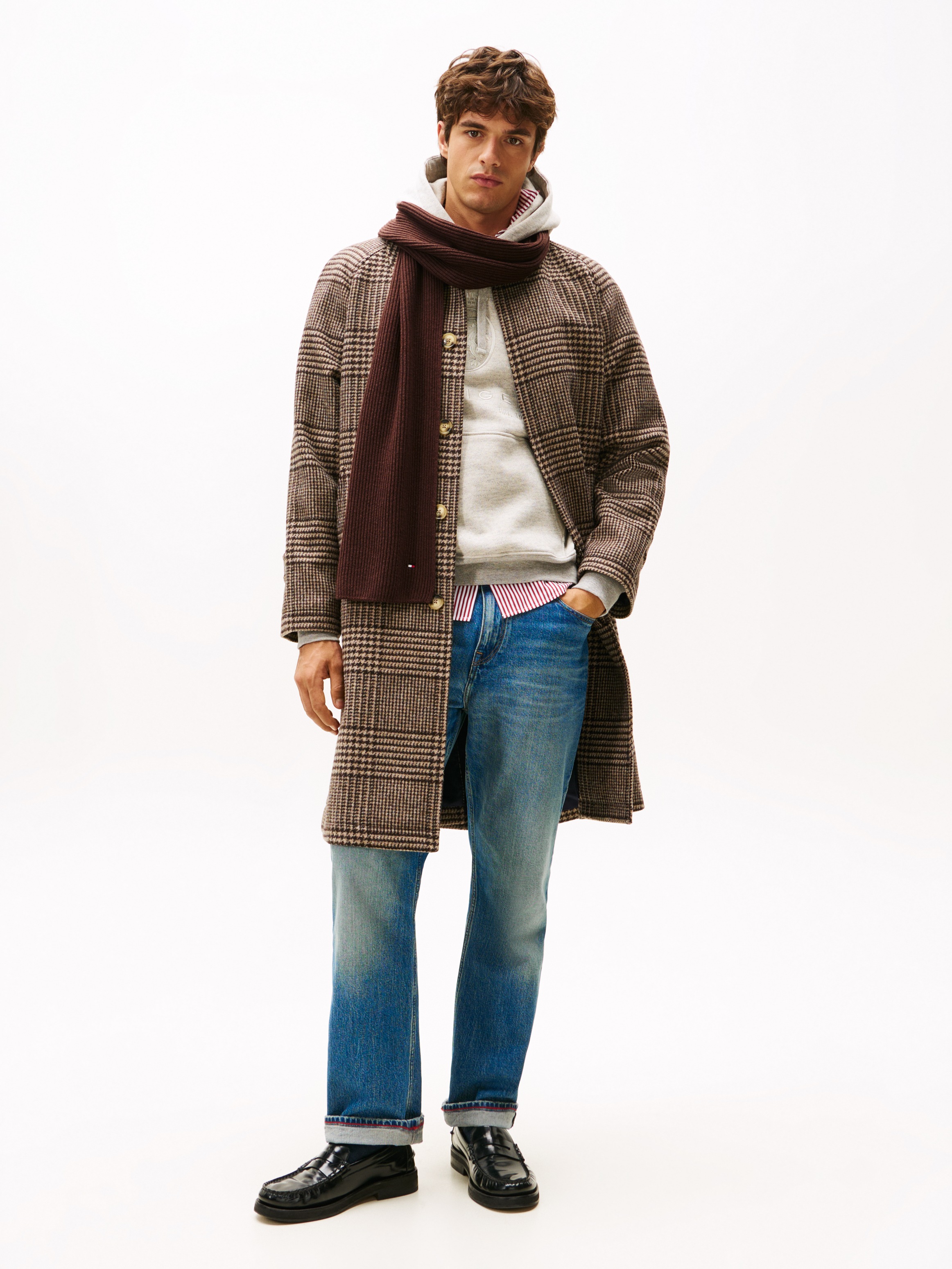 Tommy Hilfiger Strickschal "TH FLAG PIMA COTTON CASH SCARF", mit Logosticke günstig online kaufen