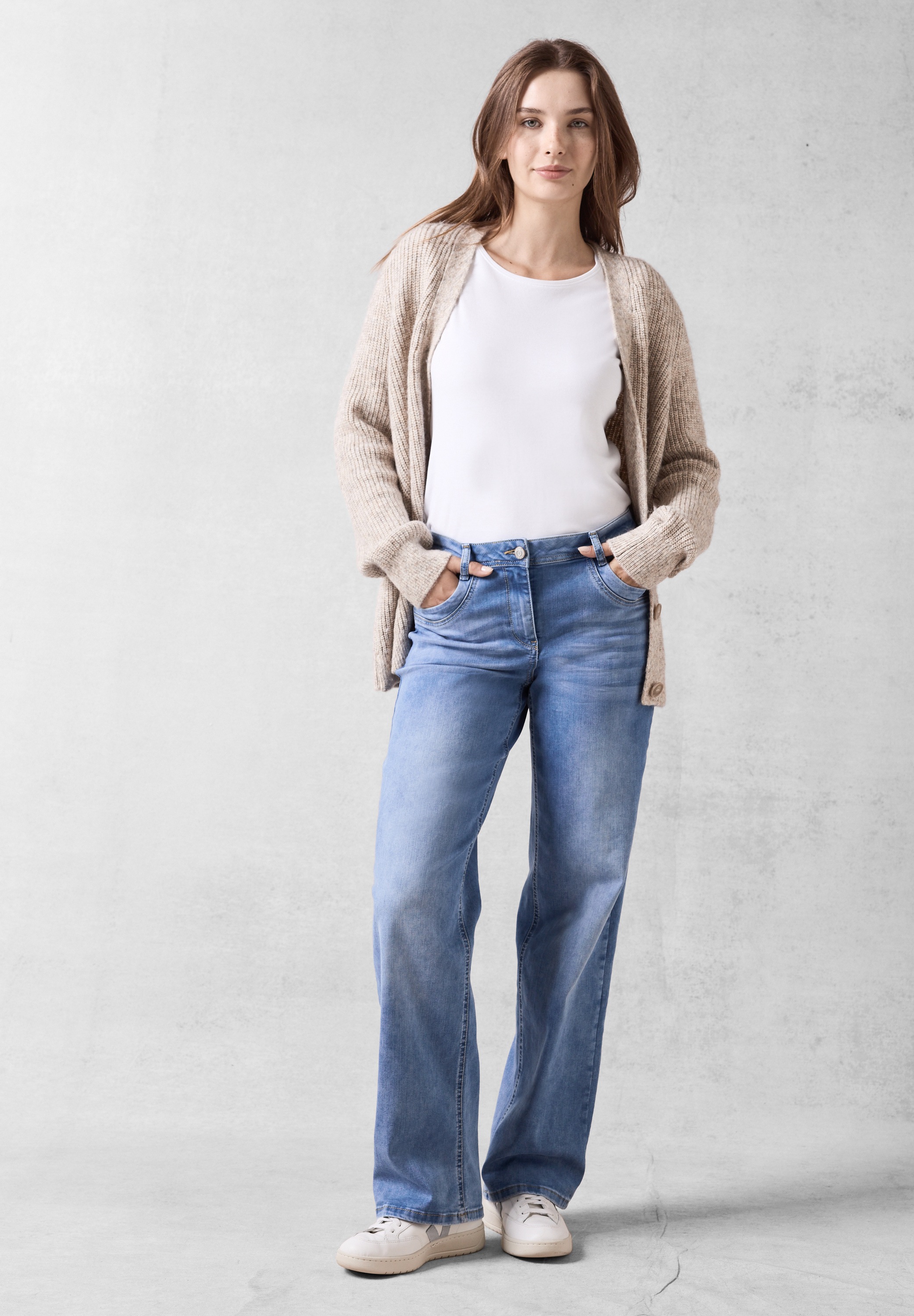 Cecil Gerade Jeans, High Waist