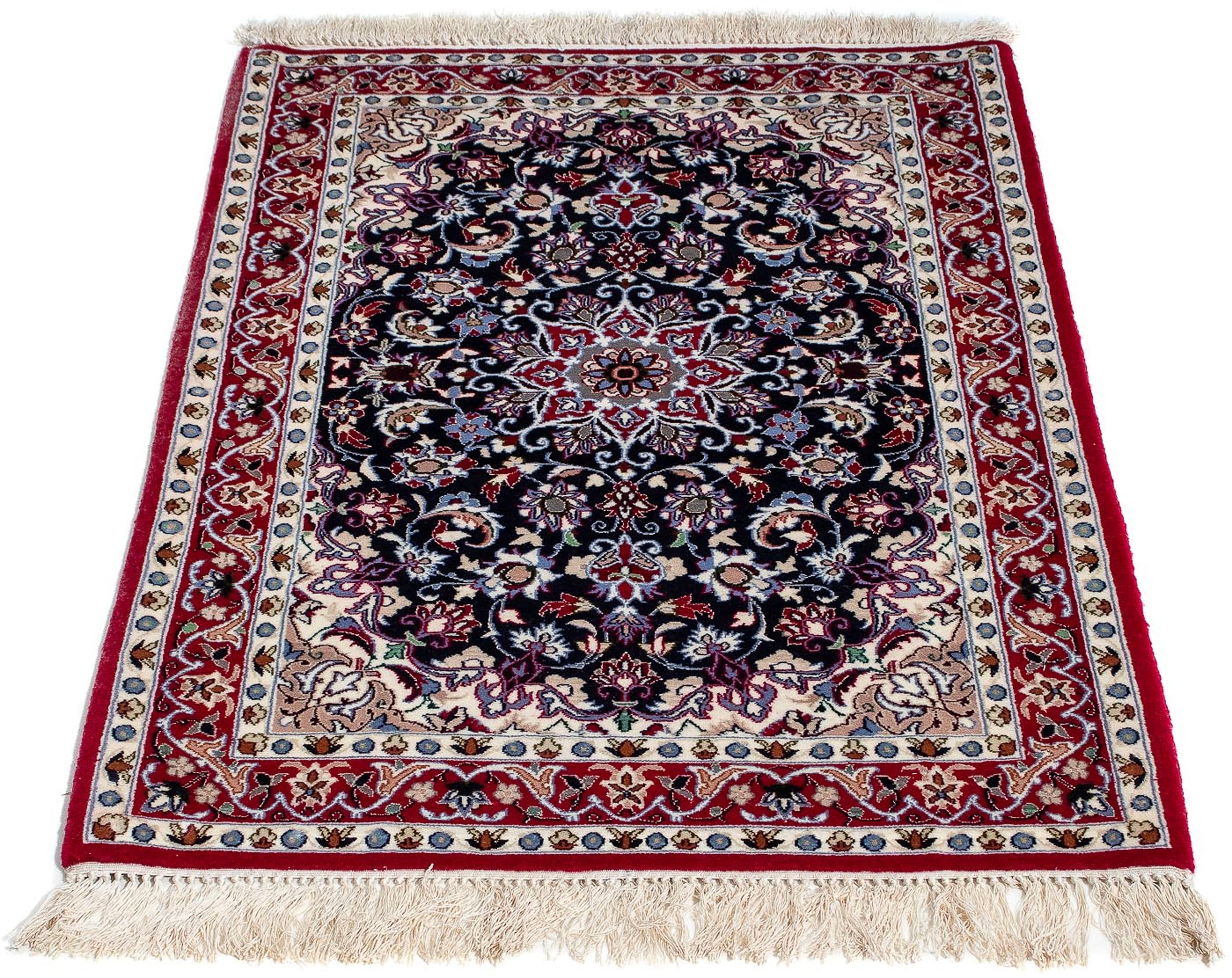 morgenland Orientteppich "Perser - Isfahan - Premium - 104 x 73 cm - dunkelrot", rechteckig, 6 mm Höhe, Wohnzimmer, Hand