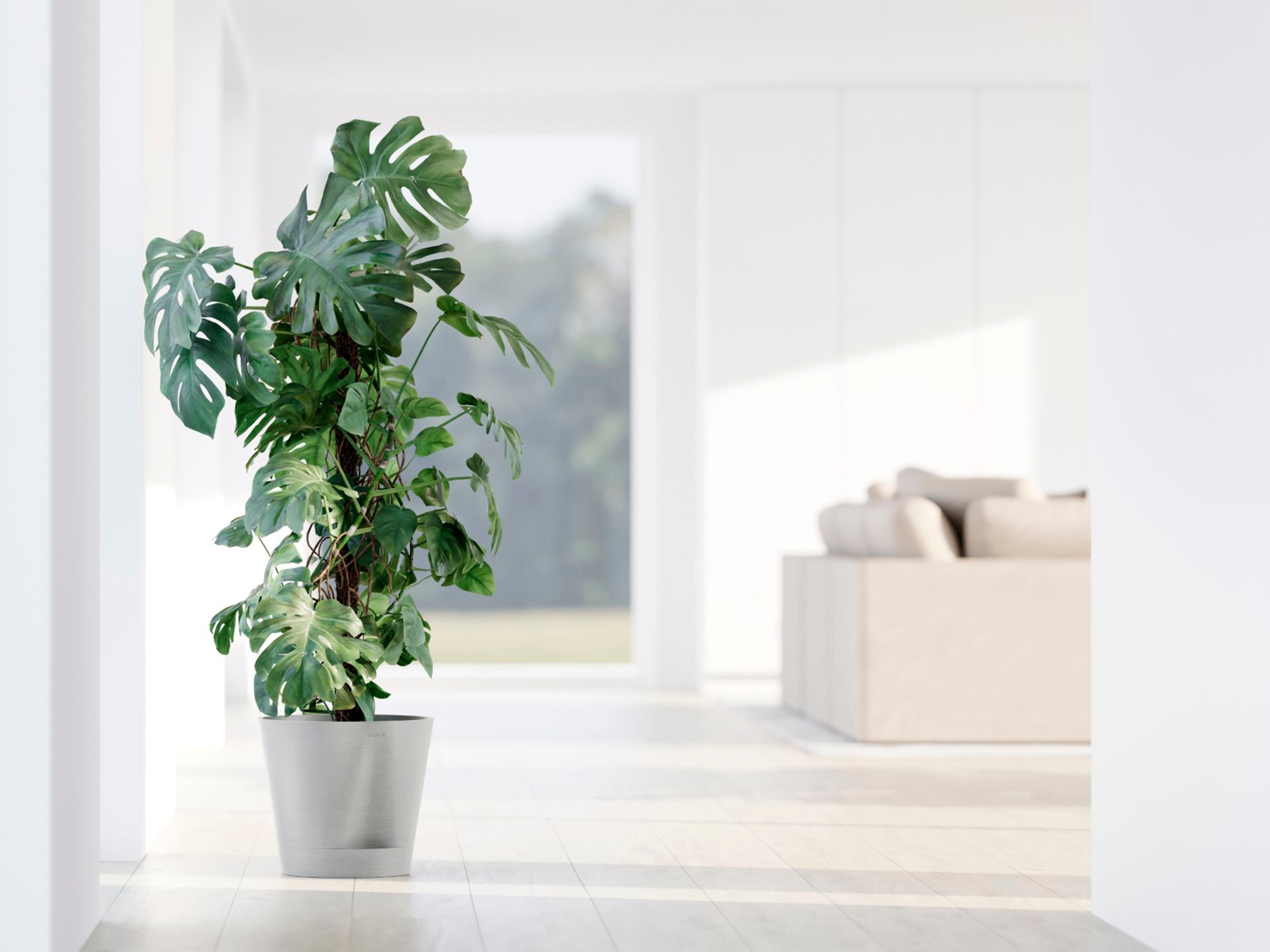 ECOPOTS Blumentopf »Venice 2 30 Weißgrau«, für den Innenbereich