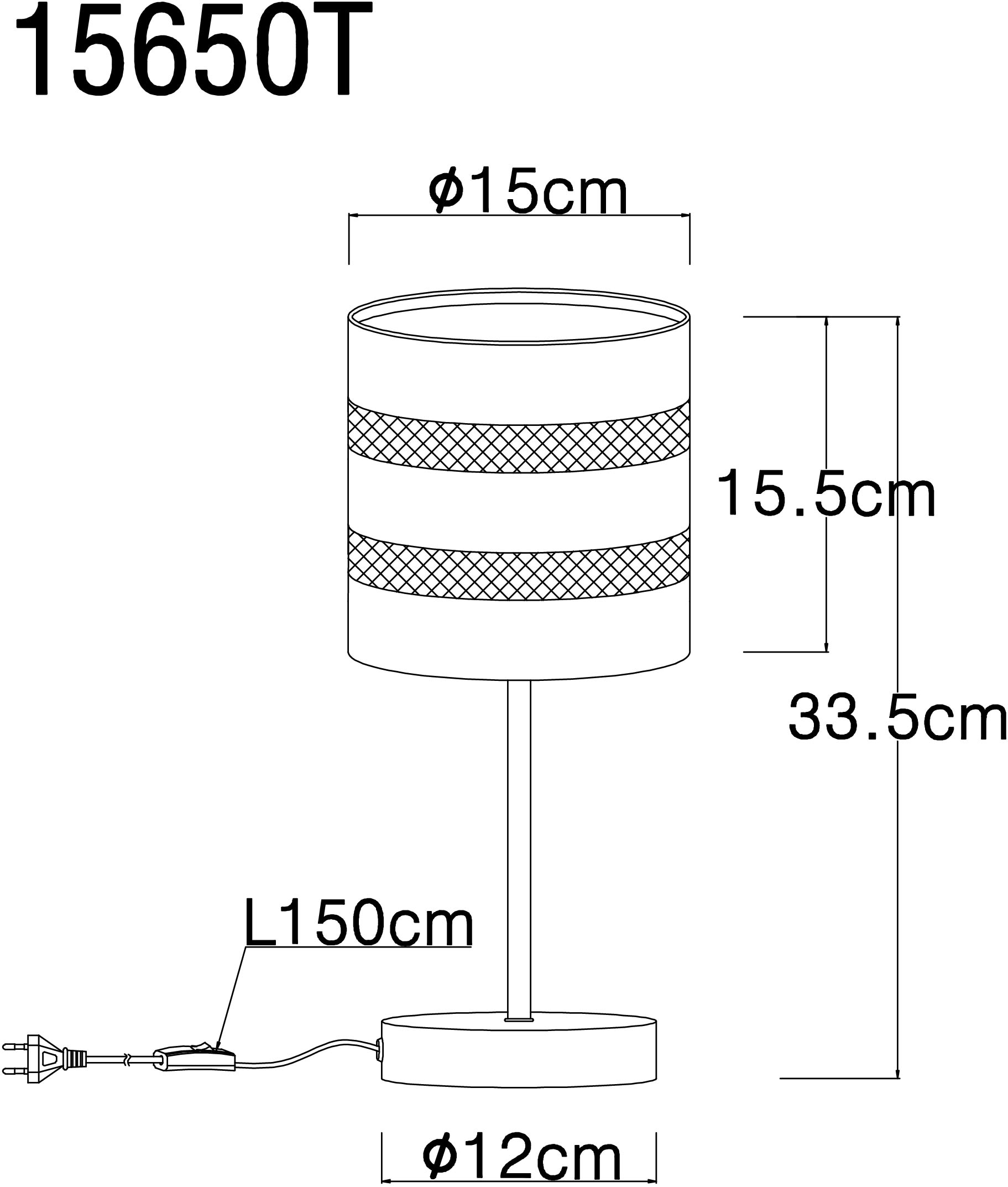 GLOBO LIGHTING Tischleuchte »SOENI«, Leuchtmittel E27 | ohne Leuchtmittel, Tischlampe/Metallgeflecht/Holzoptik/Wohnzimmer/Schlafzimmer