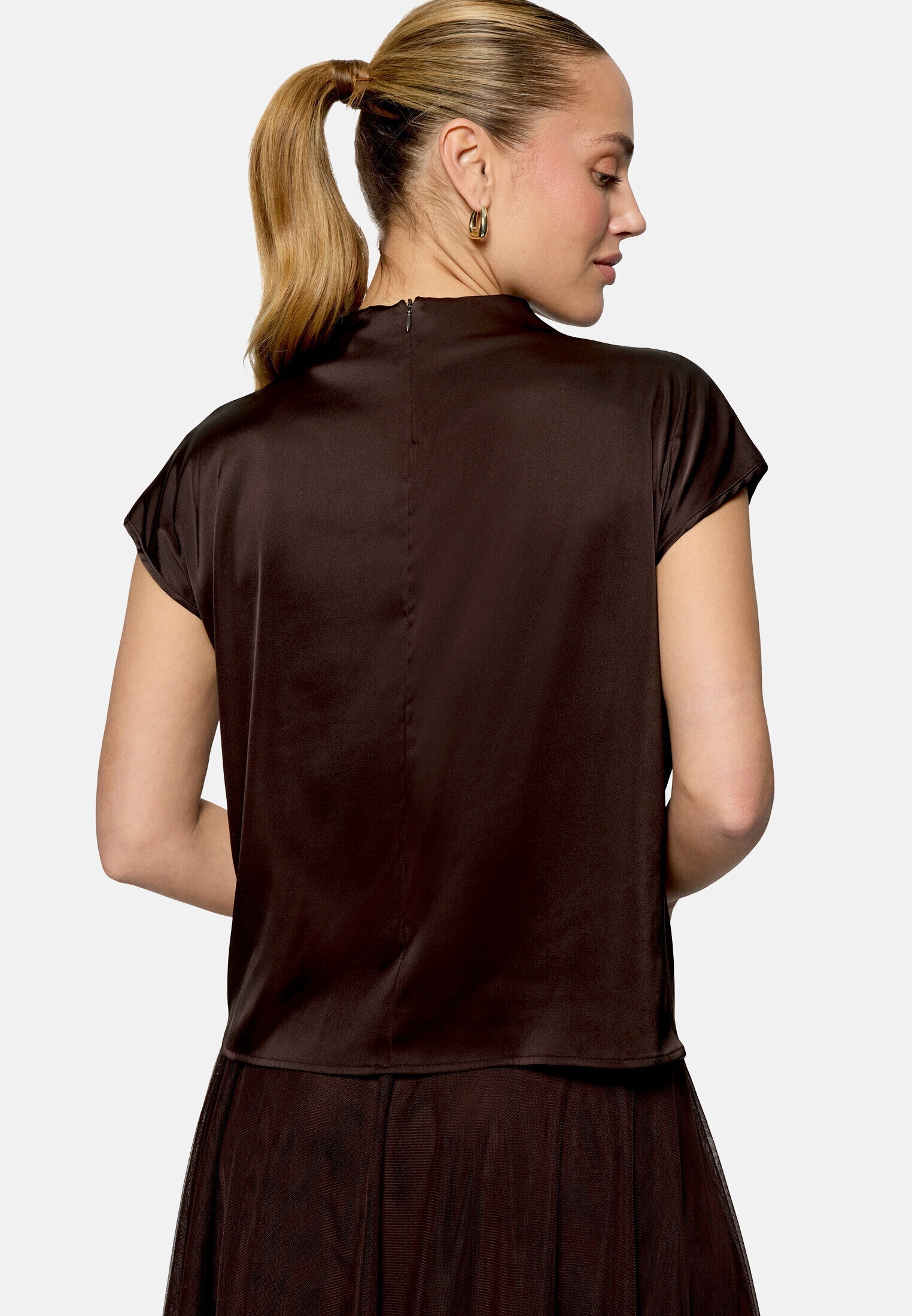 Zero Satinbluse »Damen mit Kragen«
