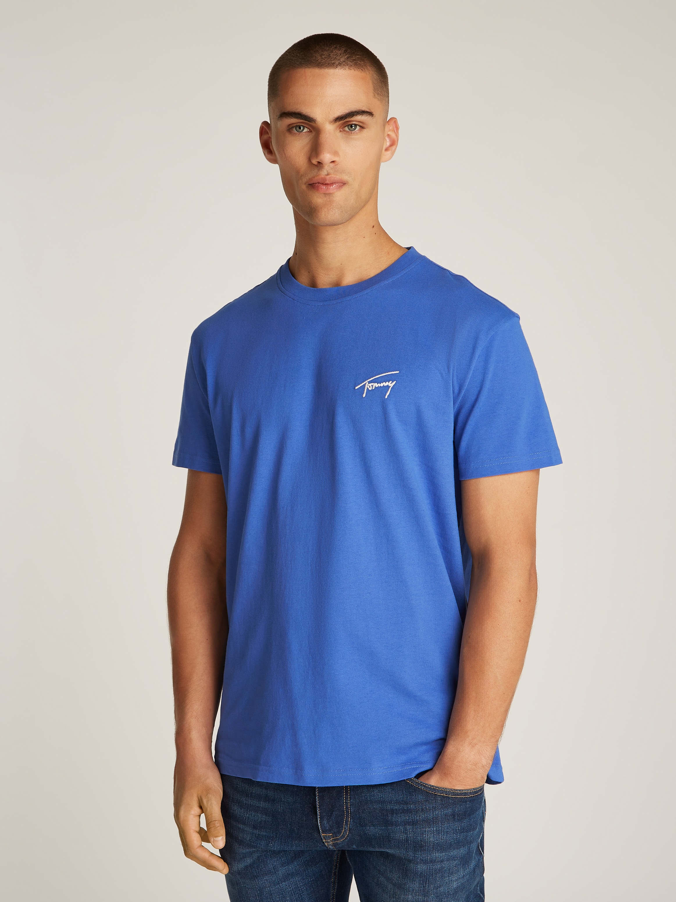 Tommy Jeans T-Shirt "TJM REG SIGNATURE TEE EXT", in Unifarbe günstig online kaufen