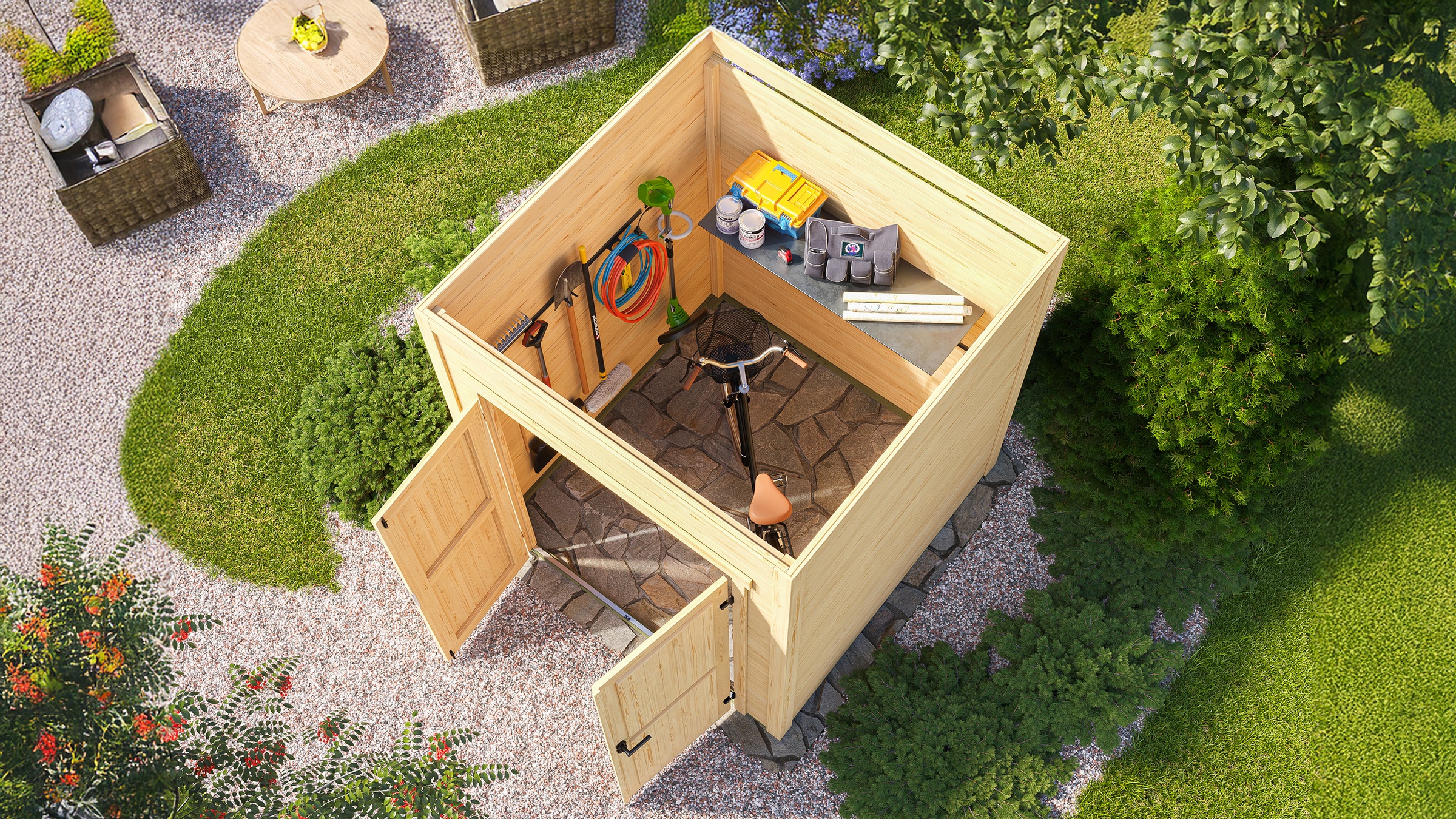 Thumbnail - weka Gartenhaus "Batu/Fynn 1" 28 mm starke Blockbohlen