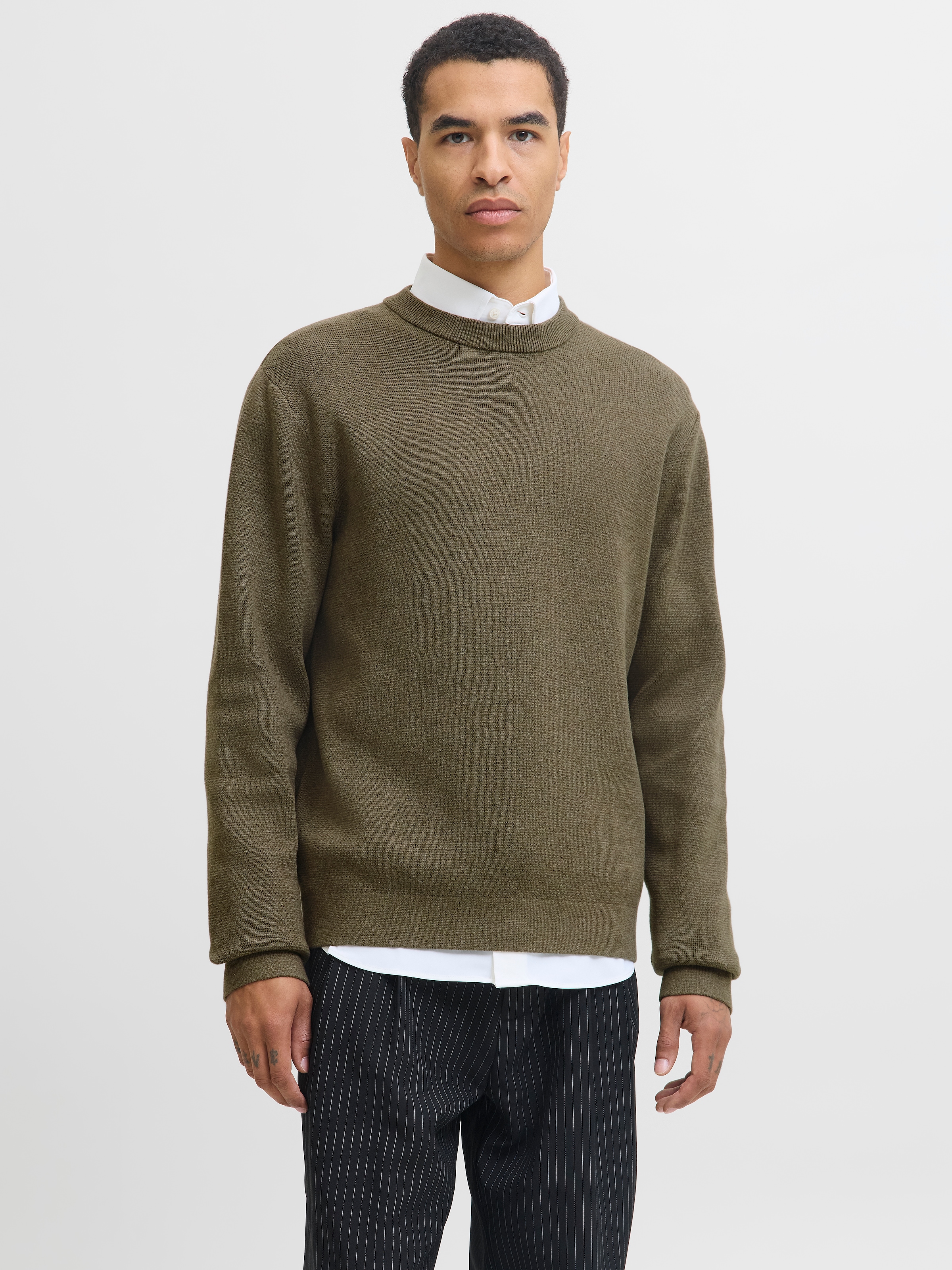 Jack & Jones Rundhalspullover »JPRBLAMILANO STITCH KNIT CREW NECK SN« Baumwolle, relaxed fit
