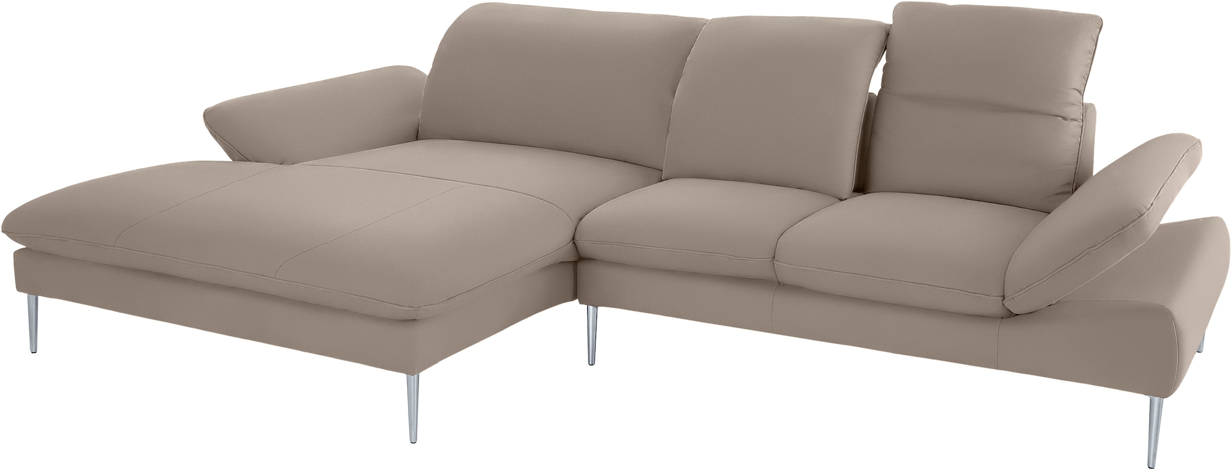 W.SCHILLIG Ecksofa »enjoy&MORE, Designsofa, elegant und bequem, L-Form«, mit Sitztiefenverstellung, Füße silber matt, Breite 310 cm