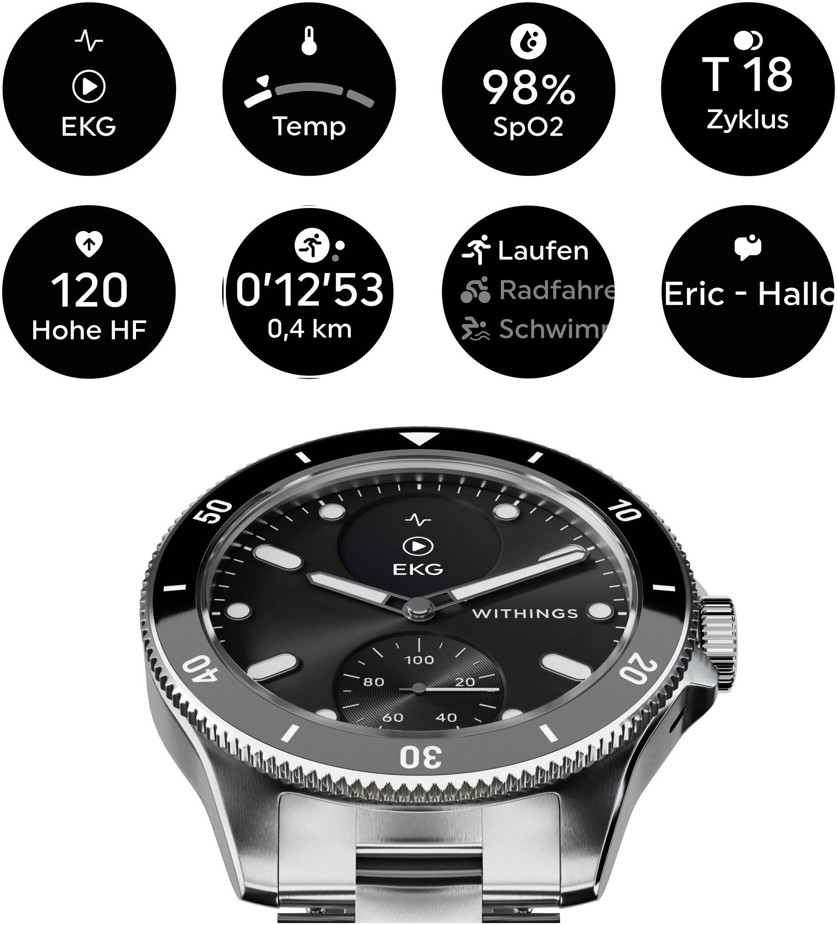 Withings Smartwatch »ScanWatch Nova 42mm«, (1.6 cm / 0.63 Zoll),)