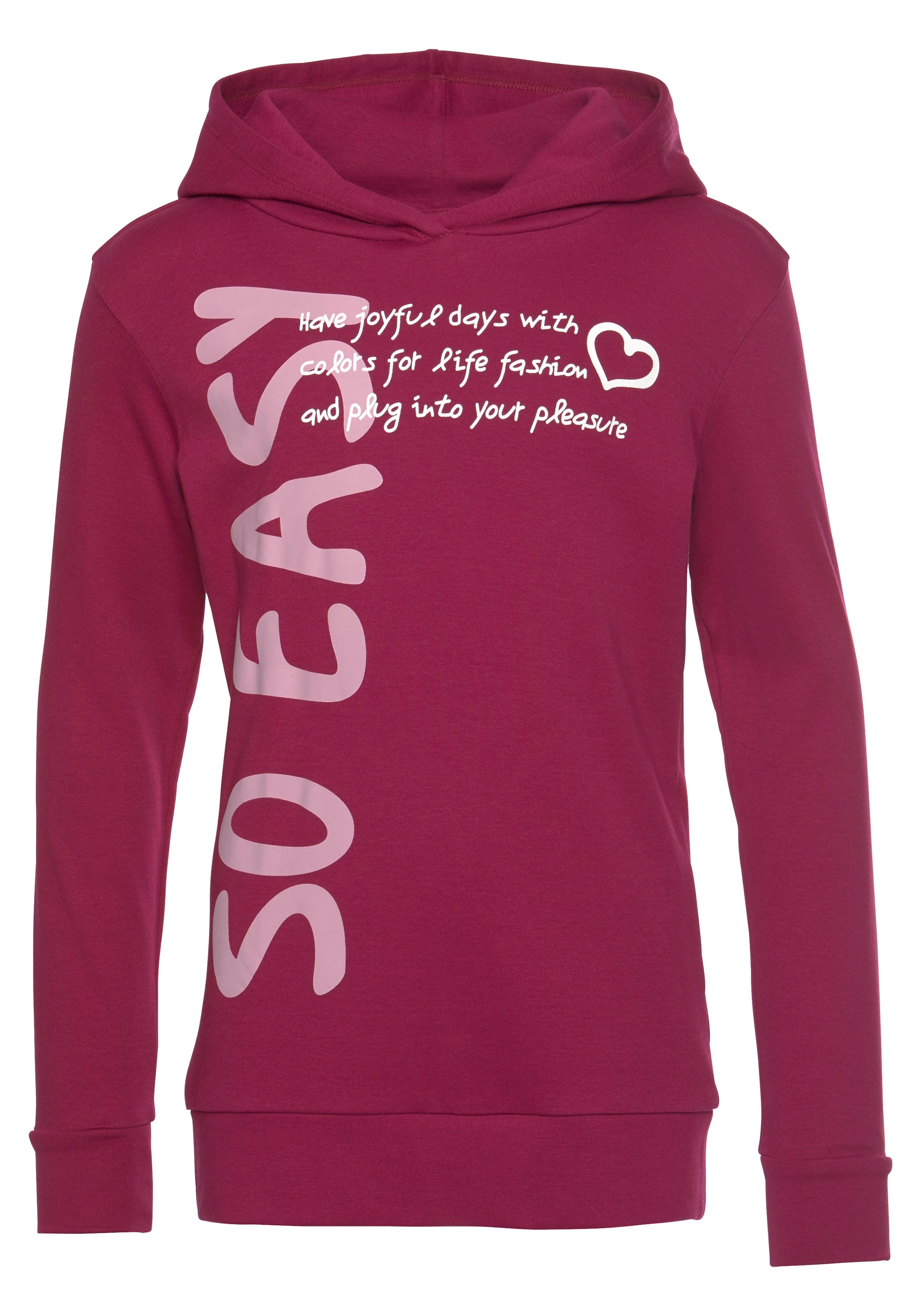 KIDSWORLD Kapuzenshirt »SO EASY - Print«, in längerer Form