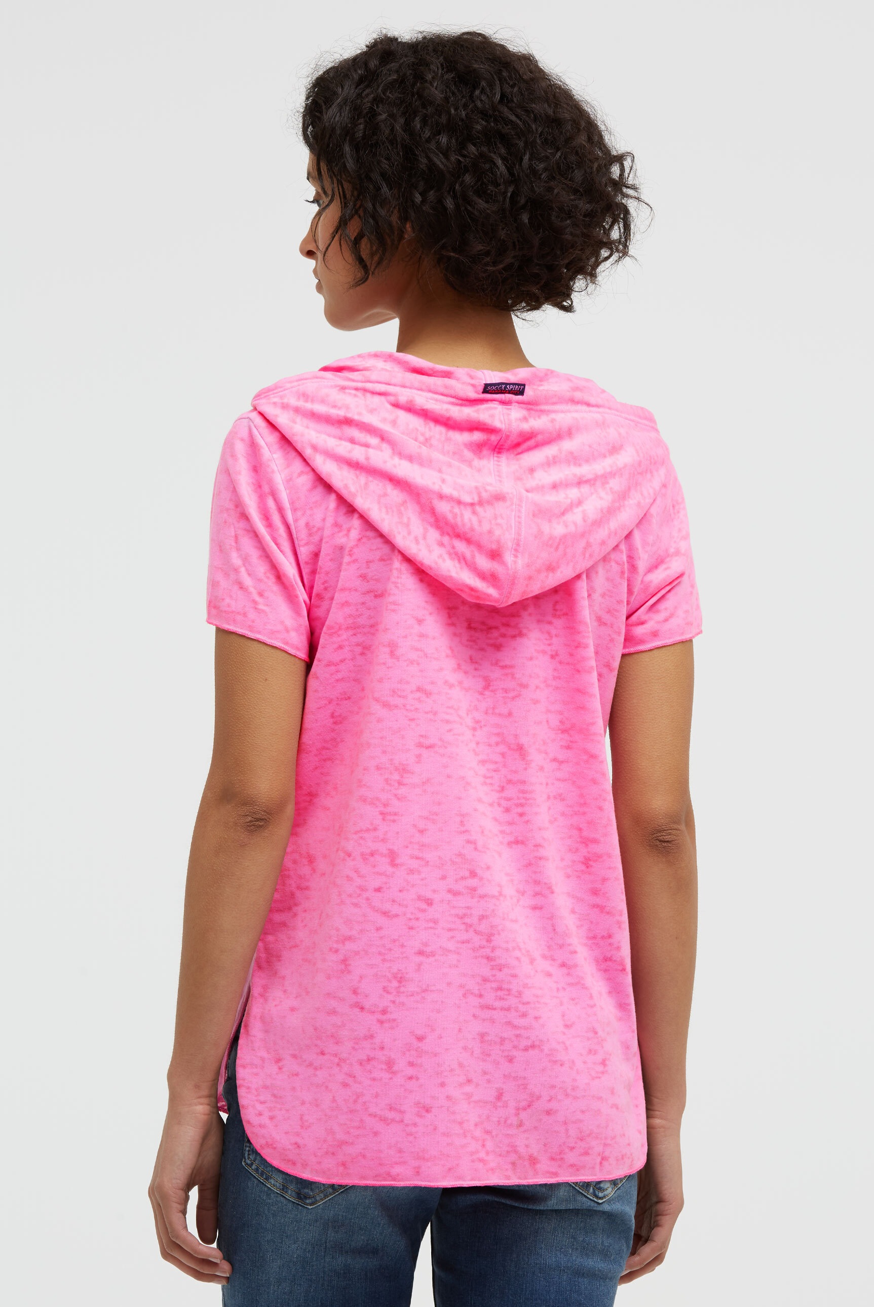 SOCCX Kapuzenshirt mit Ausbrenner-Effekten