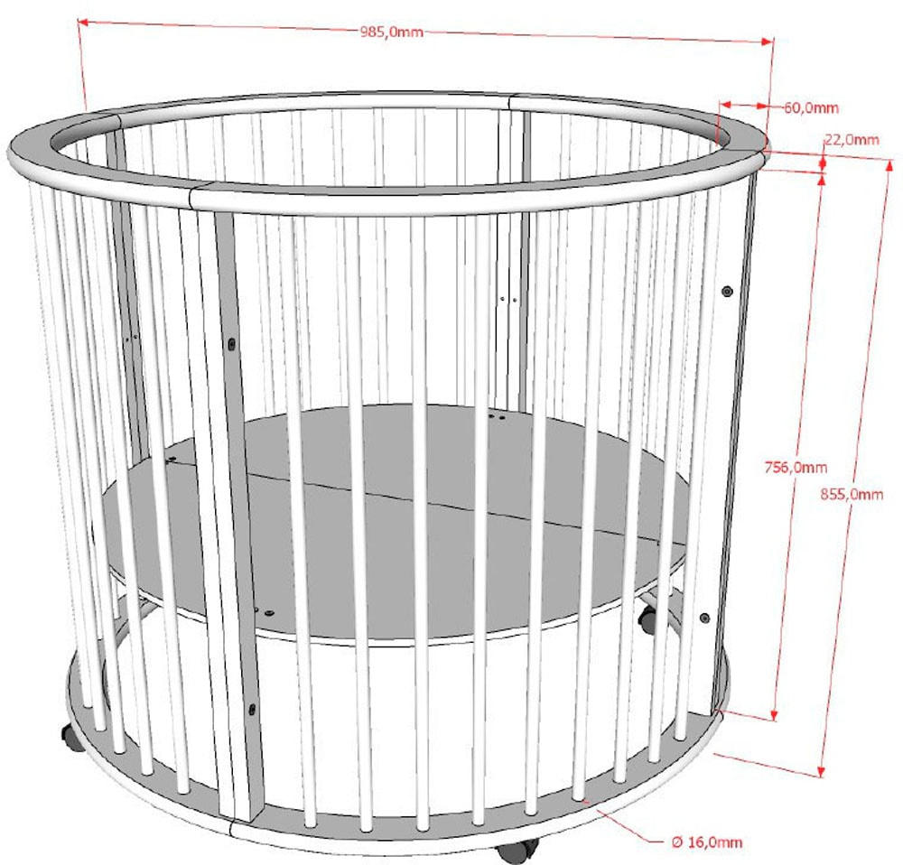 Vipack Laufgitter »Dino auf Rollen mit 2 Bremsen, universell einsetzbar, Made in Europe« bis 15 kg hochwertig verarbeitet, Buche massiv, verschiedene Farben erhältlich