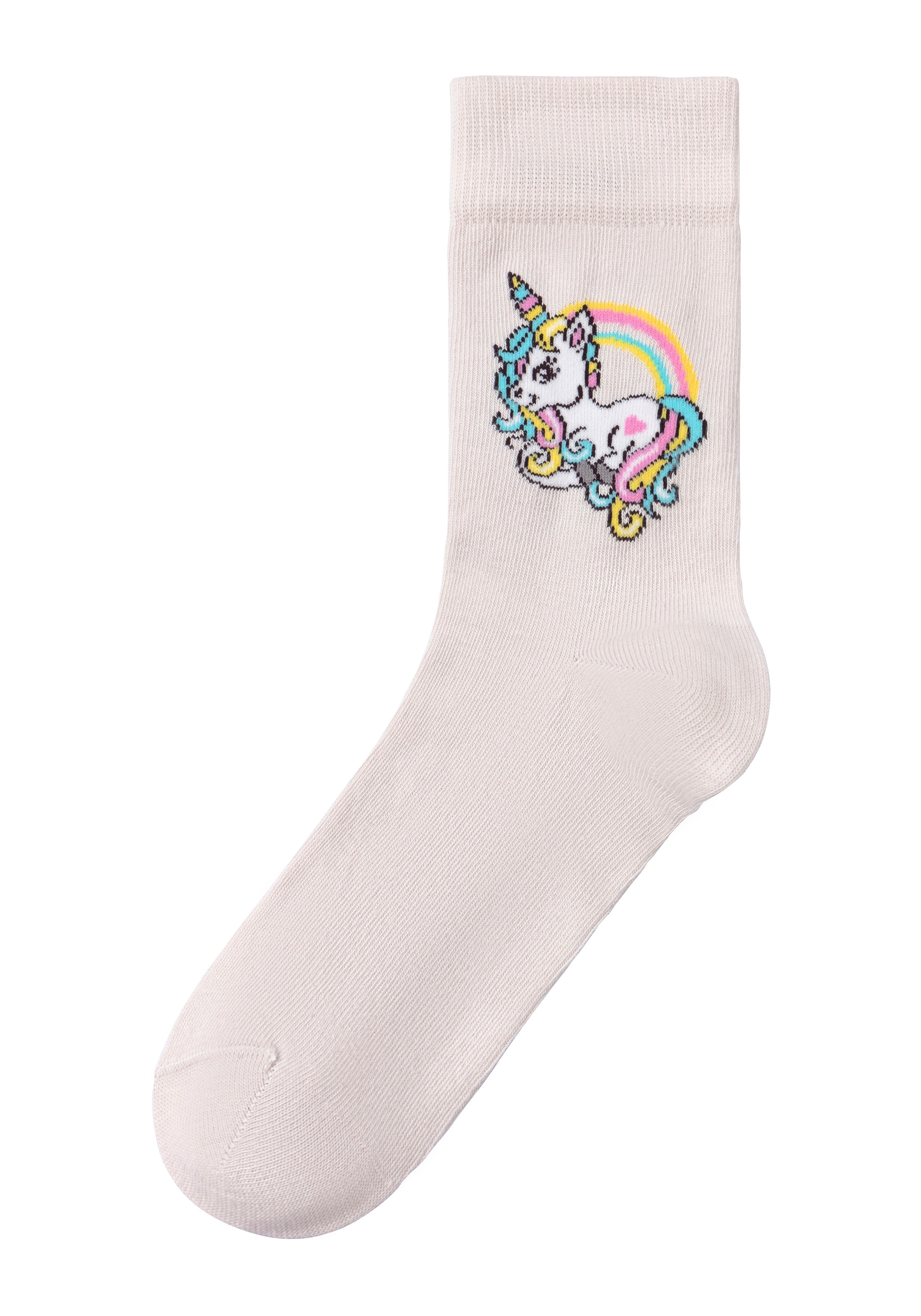 H.I.S Basicsocken, (4 Paar), mit Einhorn Motiven