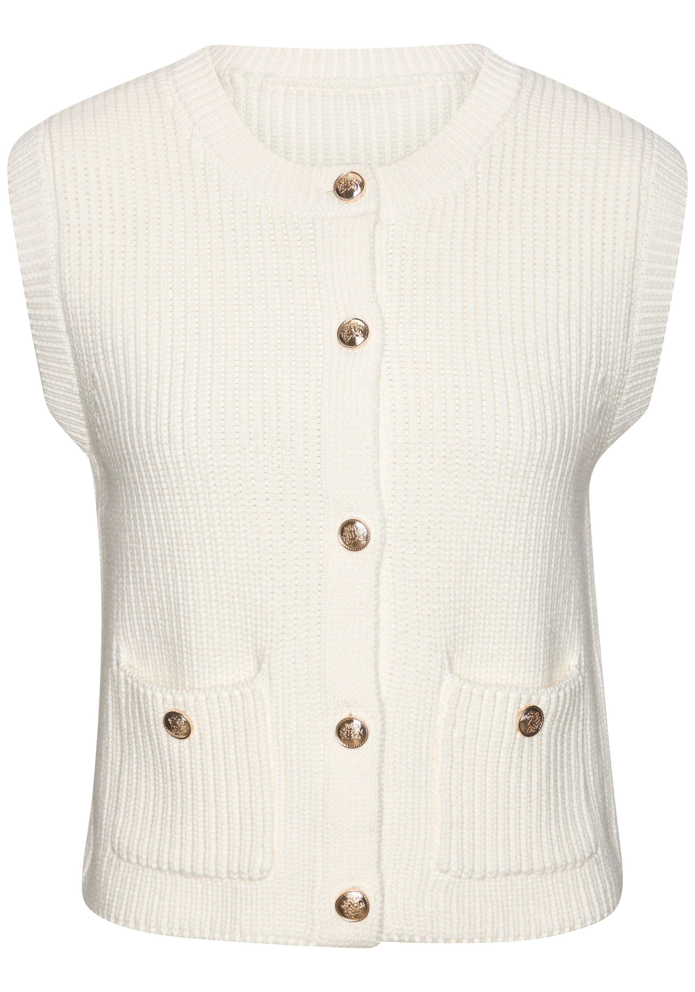 LASCANA Strickweste, mit Knopfleiste, ärmelloser Strickpullover, elegant, c günstig online kaufen