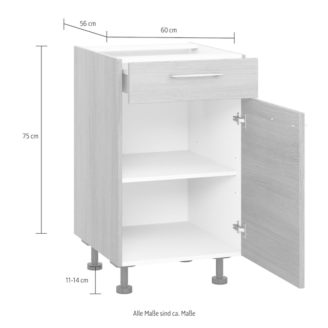 Express Küchen Unterschrank »Trea US60«, mit einem Auszug und einer Tür,  Einlegeboden, Breite 60 cm, Höhe 75 cm | BAUR