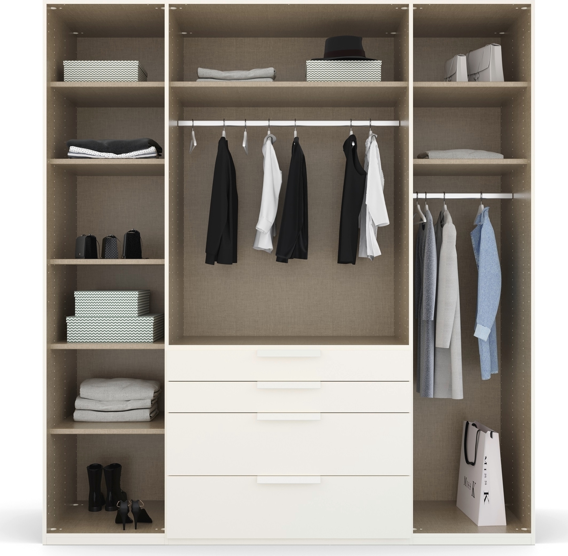 rauch Drehtürenschrank »Purisma«, mit Schubladen und umfangreichem Zubehör, mit Soft-Close-Funktion