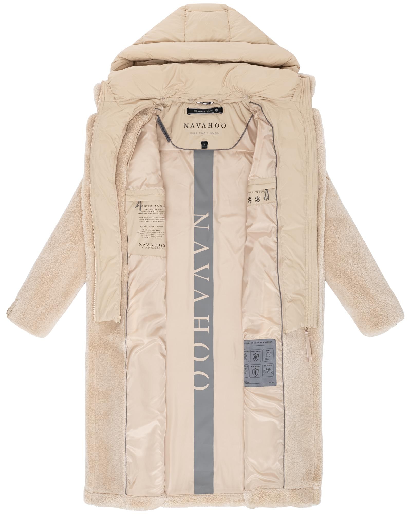 Navahoo Wintermantel »Teddyzauber 14«, Plüschmantel aus Teddyfleece mit abnehbmarem Krageneinsatz