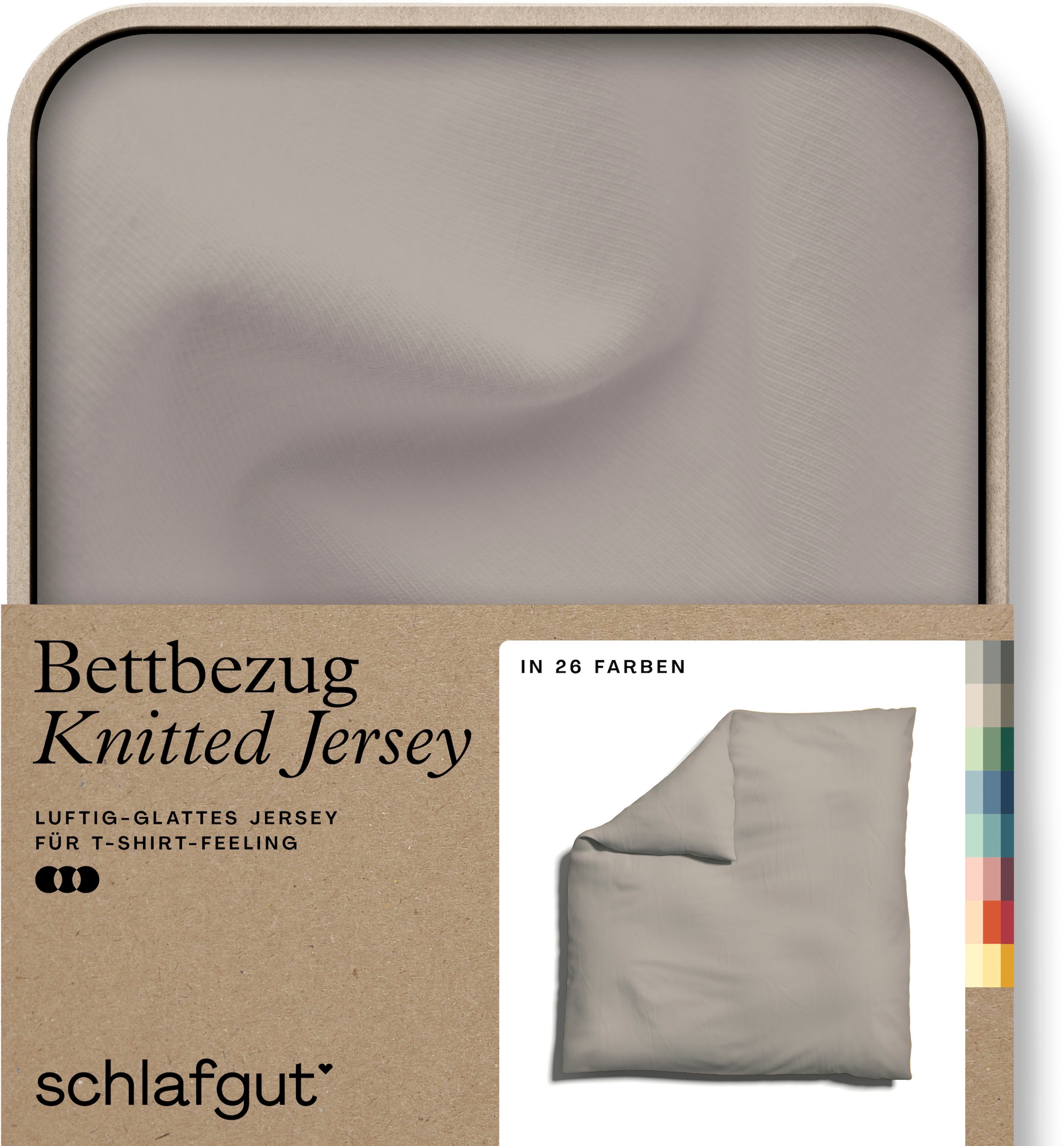 Schlafgut 1100000002199 "Premium Bettbezug Knitted Jersey (1 St)" Ton-in-Ton Reißverschluss, Bio-Baumwolle mit Elasthan, Uni, OEKO Tex