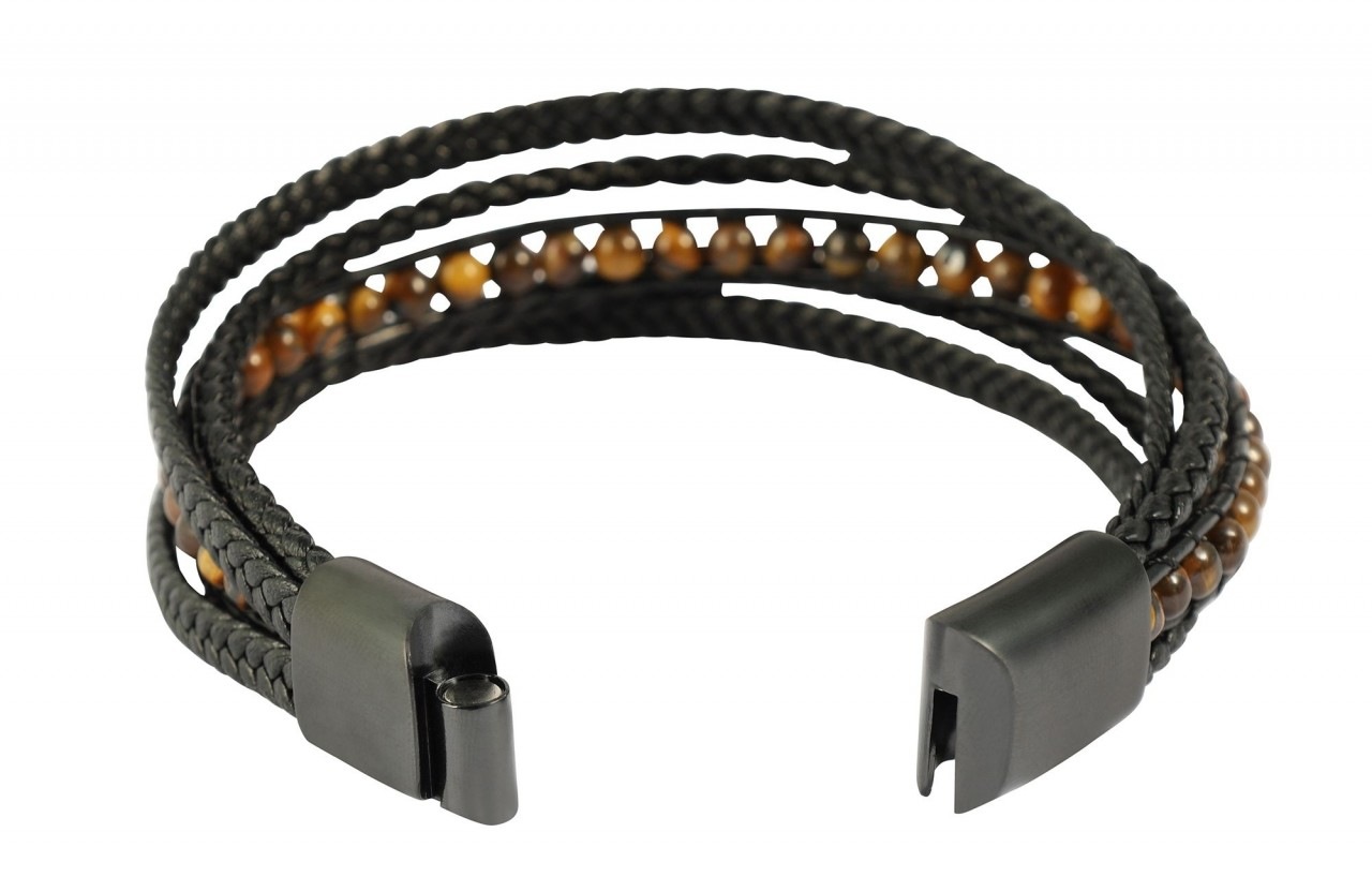 Adelia´s Edelstahlarmband »Herren Armband aus Edelstahl mit Tigerauge«