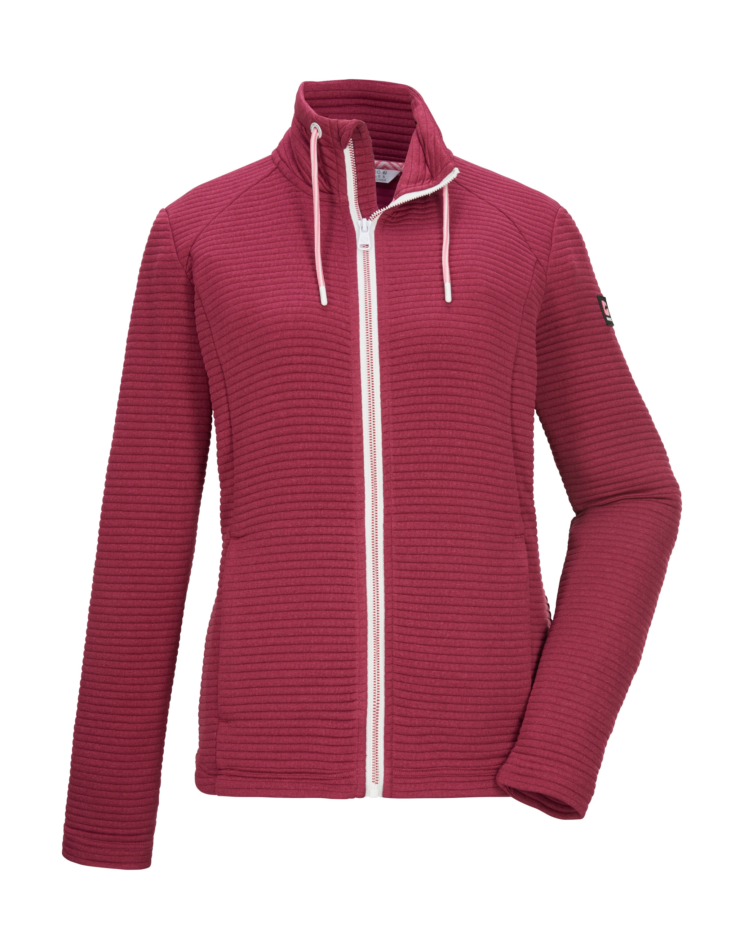 Killtec "KOS 12 WMN FLX JCKT" Elastische Damenjacke, gestreift, mit Kinnschutz und Taschen