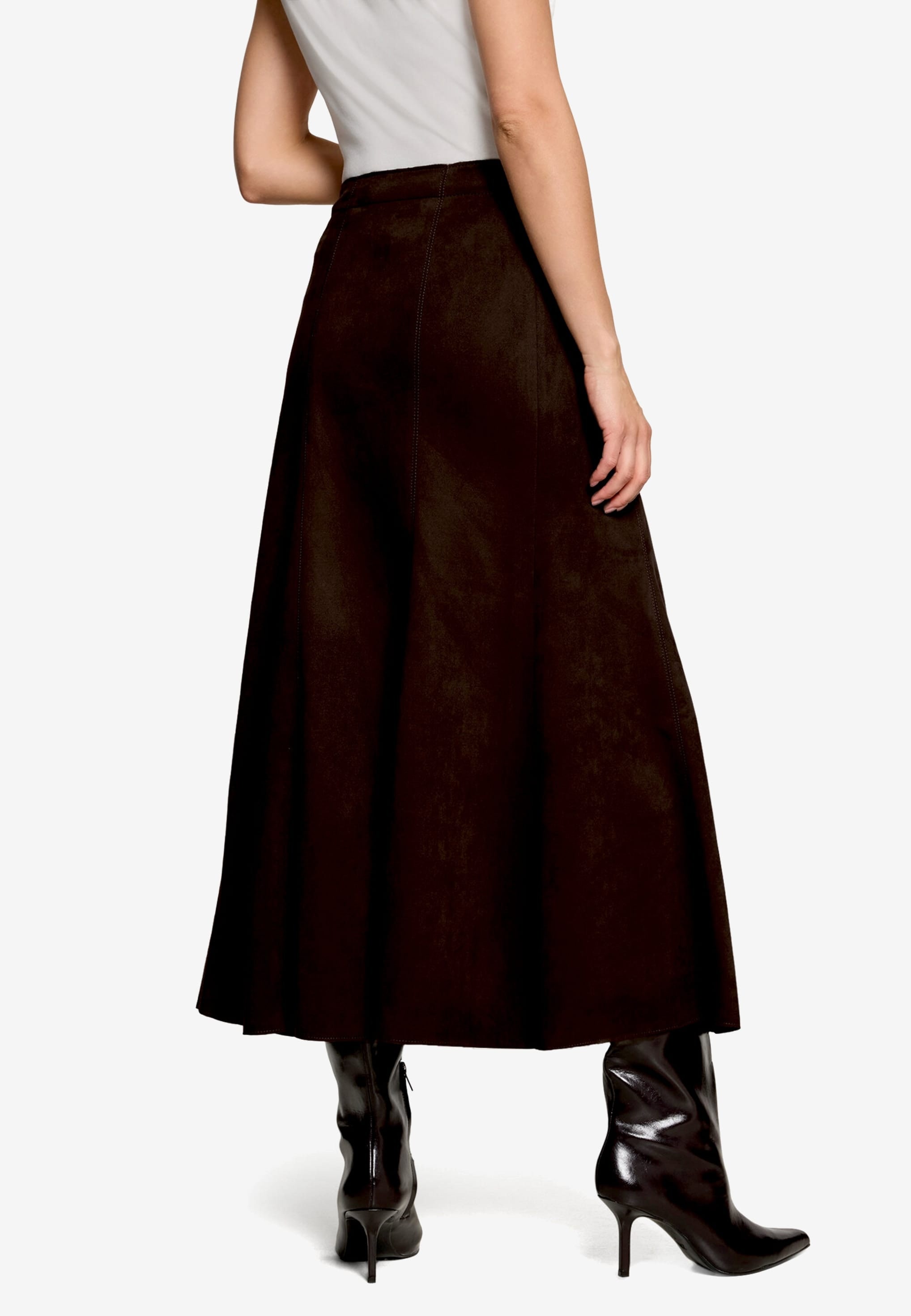 Zero Maxirock Maxirock aus Veloursleder