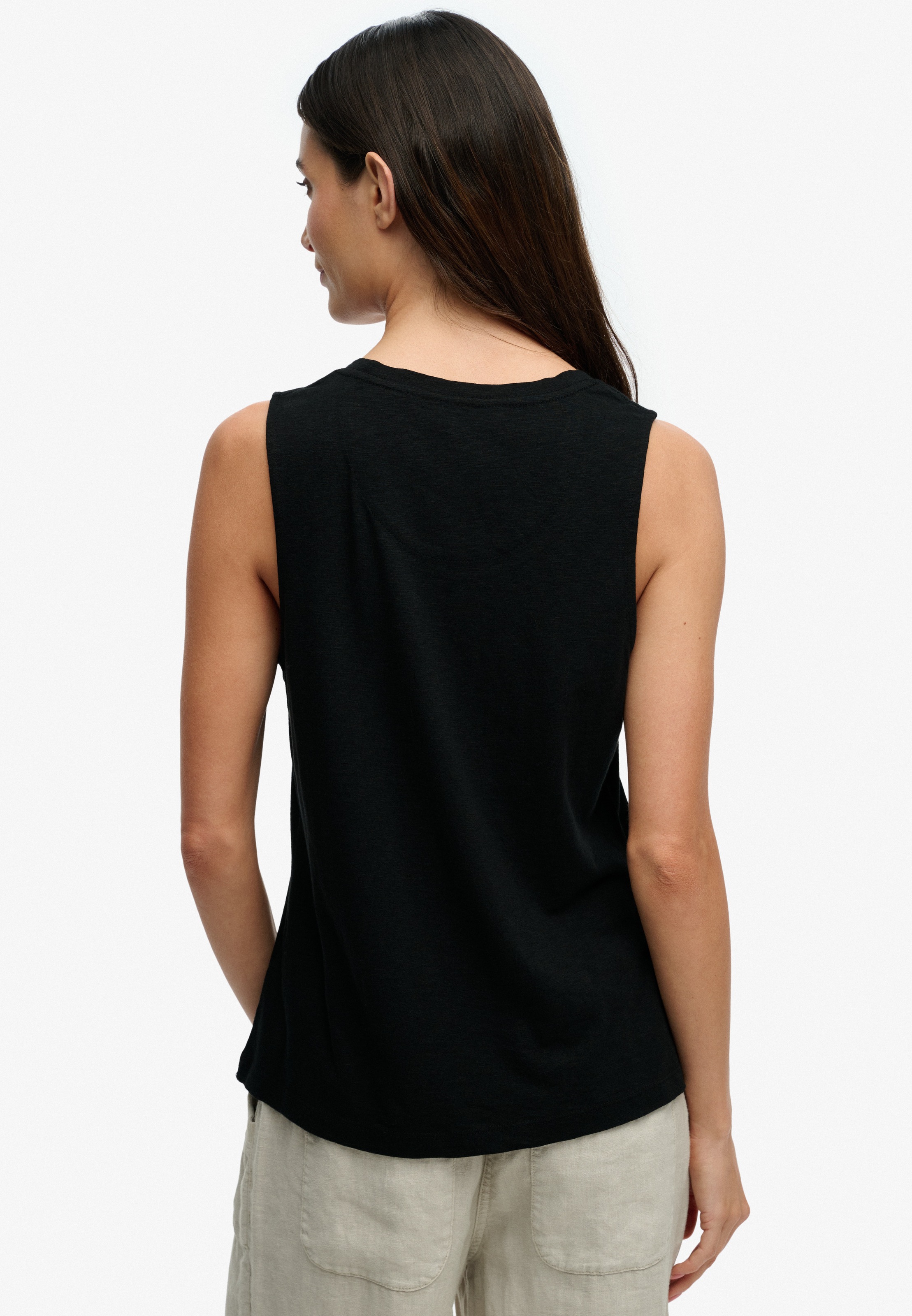 Superdry Scoop Neck Tank Women's Black XL 2