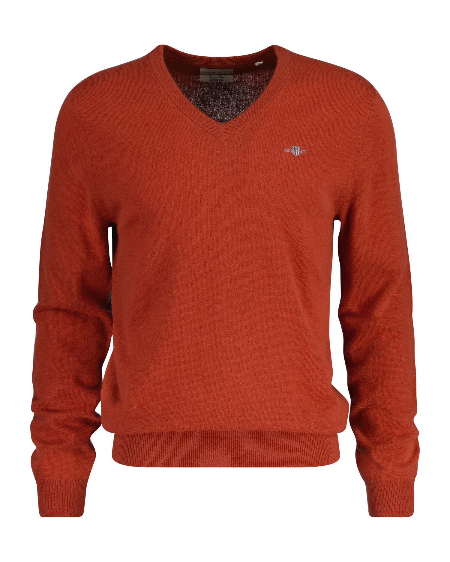 Gant V-Ausschnitt-Pullover »EXTRAFINE LAMBSWOOL V-NECK«, mit Logostickerei