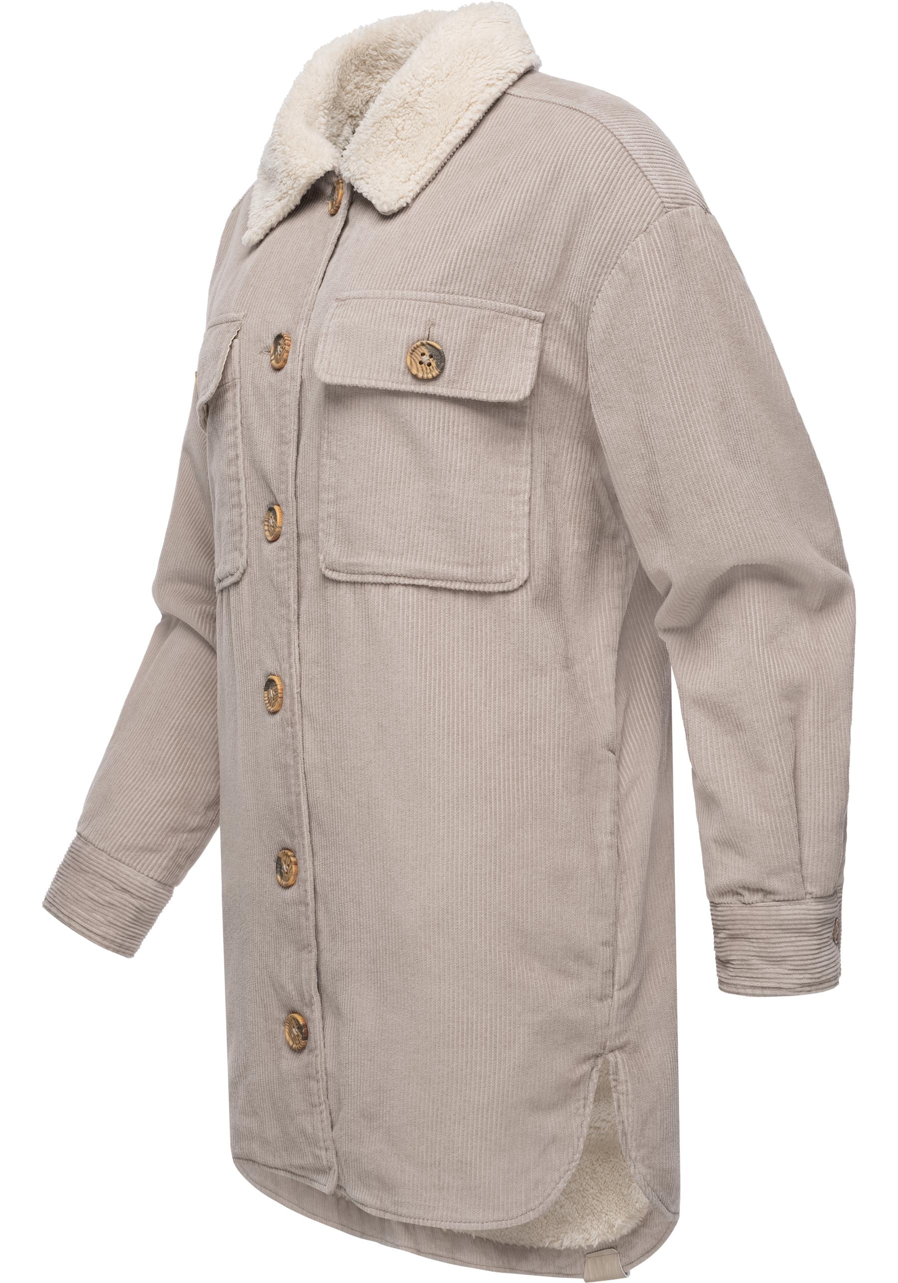 Ragwear Cordjacke »Kyoka«, ohne Kapuze, Stylische Damen Jacke aus Cord mit flauschigem Innenfutter