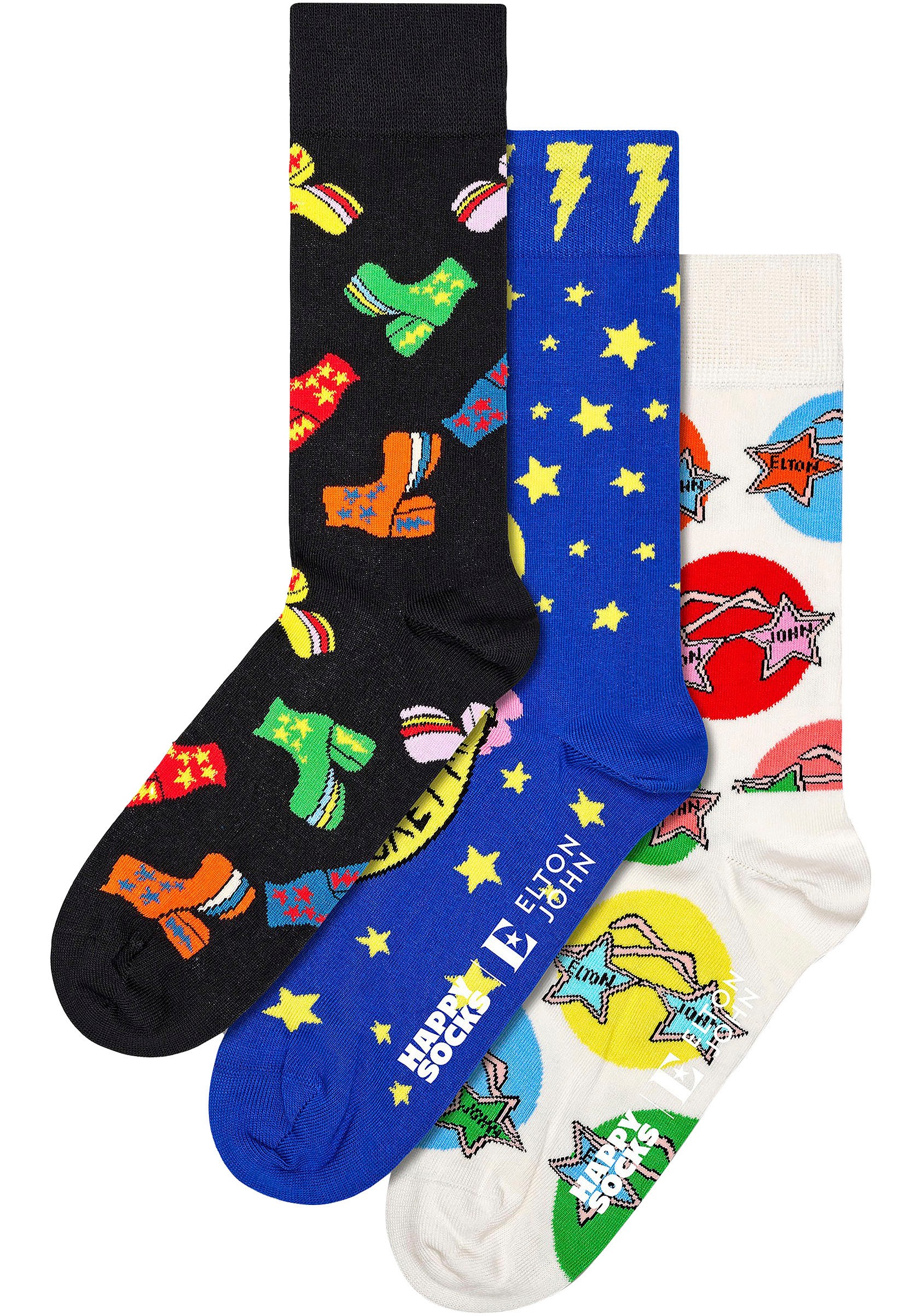 Happy Socks Socken, (Box, 3 Paar), Elton John Gift Set