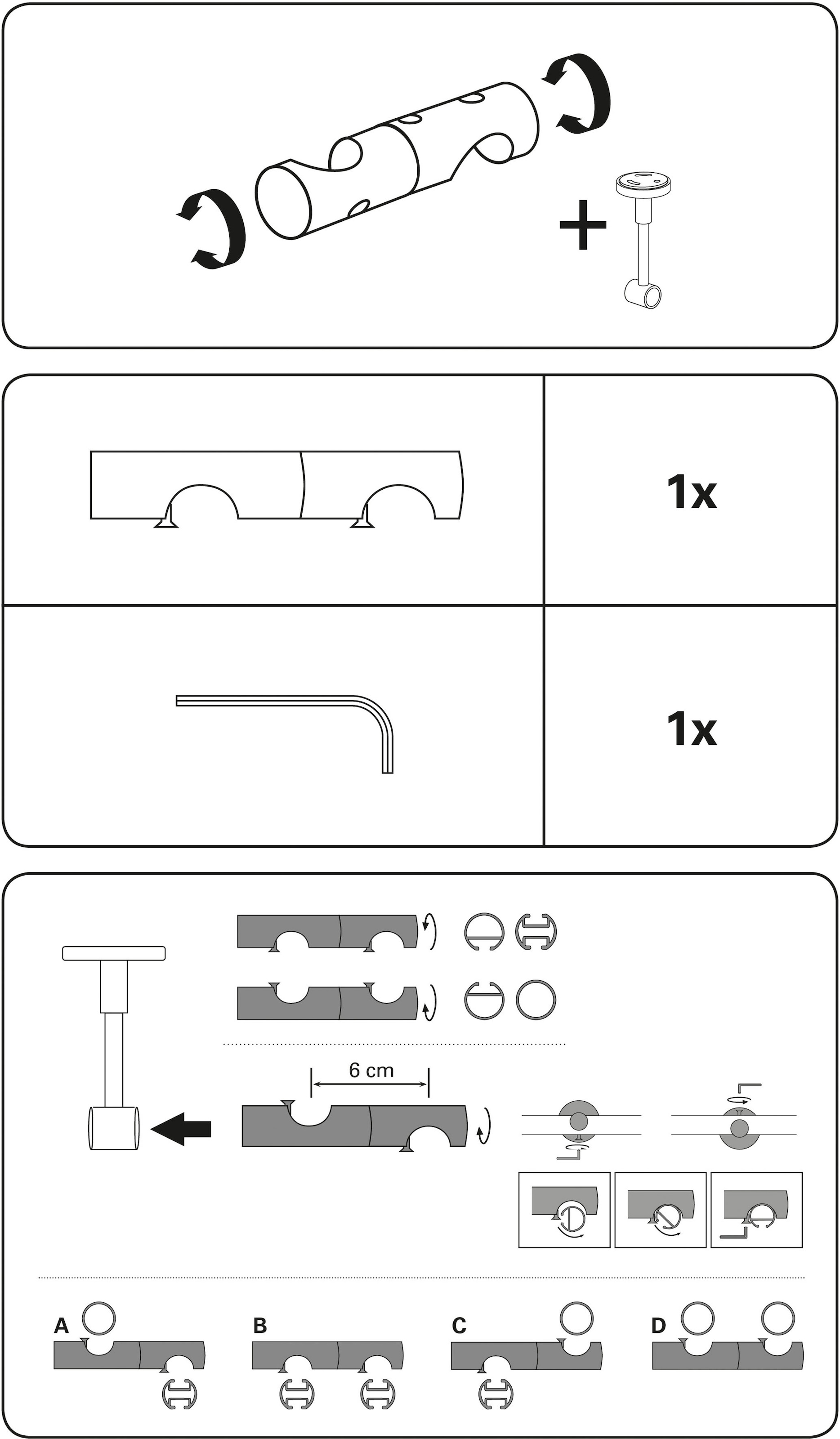 GARDINIA Deckenträger Adapter »Verbindungselement für Gardinenstangen«, (1  St.), Serie Einzelprogramm Chicago Ø 20 mm kaufen | BAUR