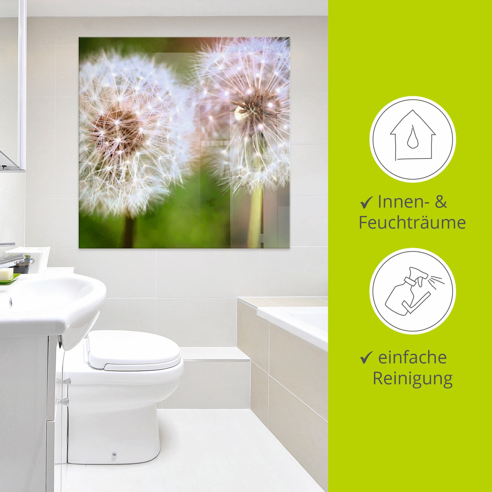 Artland Glasbild »Pusteblume Zweisamkeit« 1 Stk. tlg. in verschiedenen Größen