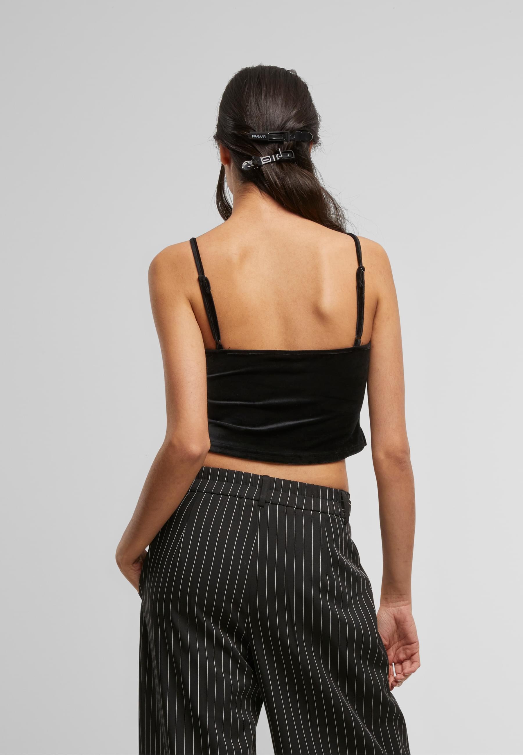 URBAN CLASSICS Muskelshirt »Urban Classics Ladies Short Velvet Top«, (1 tlg.)