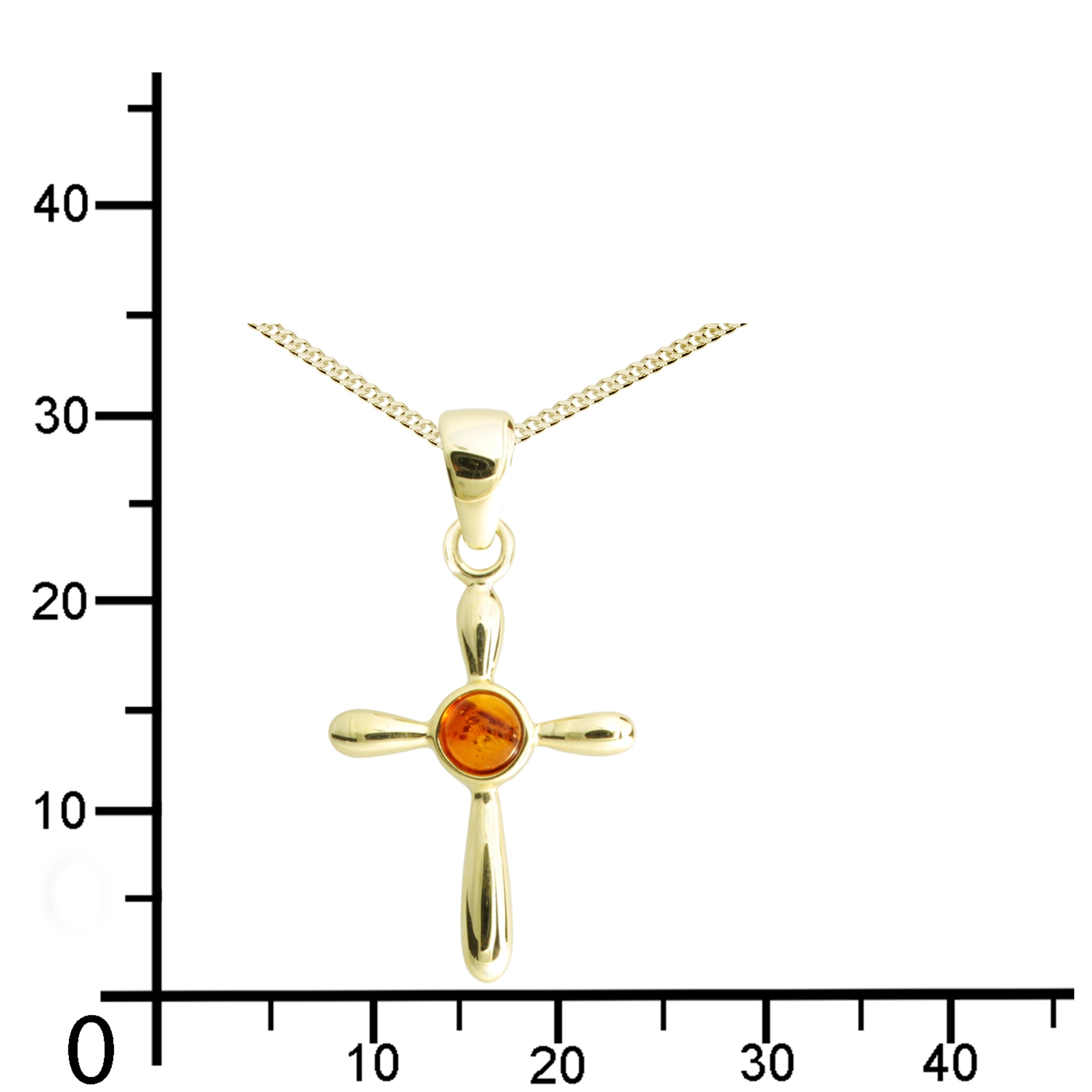 OSTSEE-SCHMUCK Kette und Anhänger Set »- Kreuz 22 x 16 - Gold 333/000 - Bernstein«