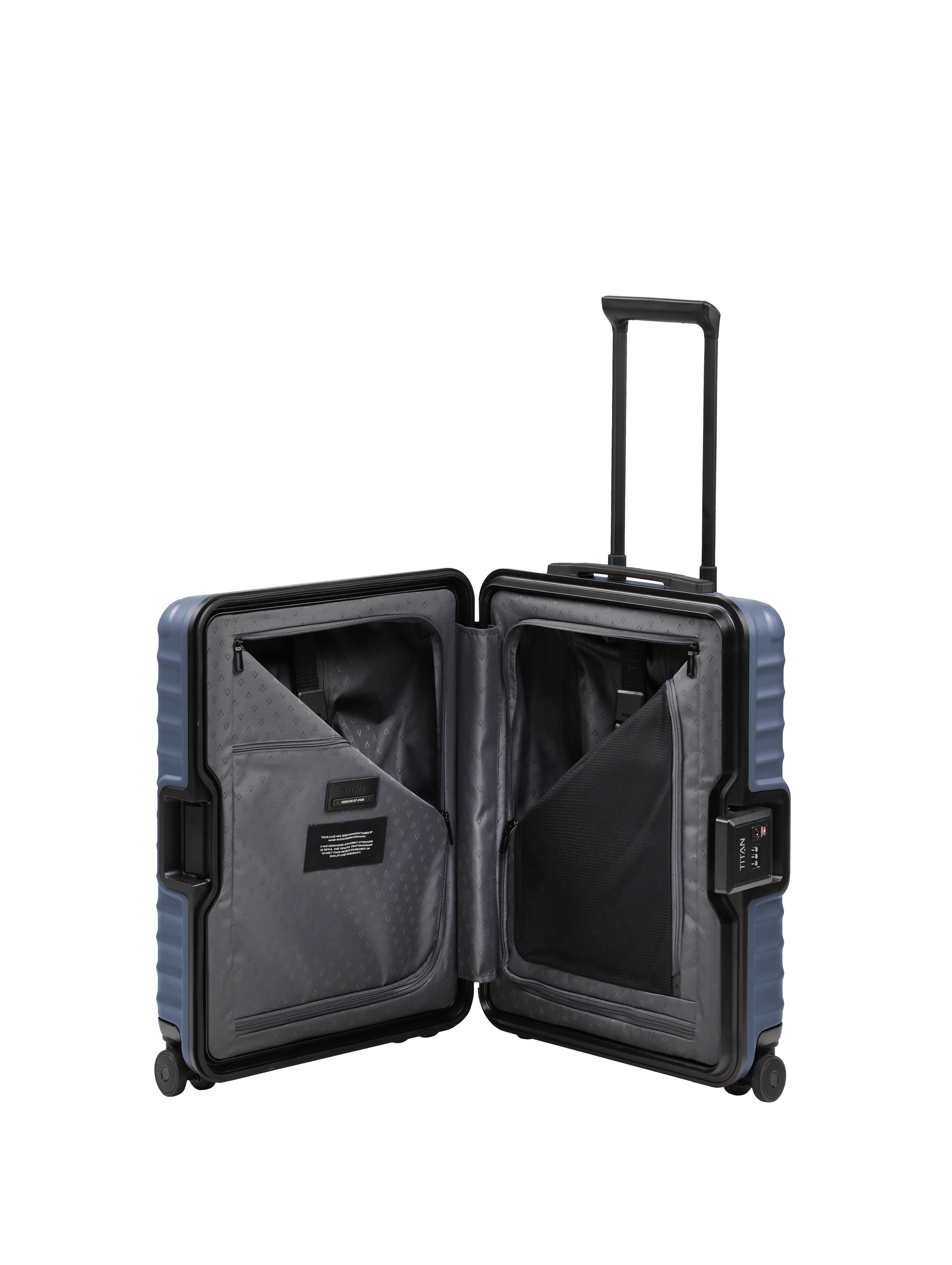 TITAN® Trolley »OVERSEAS Koffer Hartschale« 38 l 4 Rollen mit TSA-Rahmenschloss, Mono-Lock und kratzresistenter Oberfläche