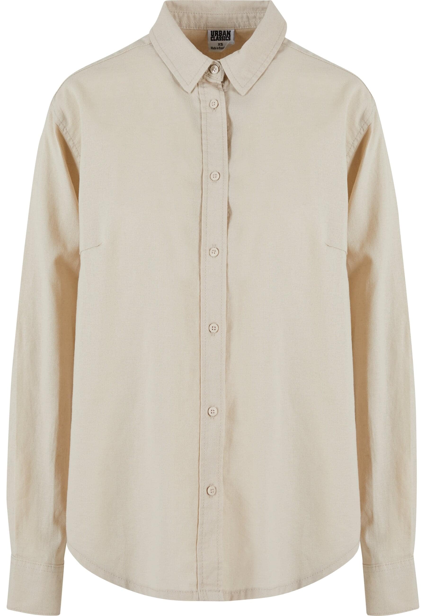 URBAN CLASSICS Langarmhemd "Urban Classics Damen Ladies Linen Mixed Oversiz günstig online kaufen