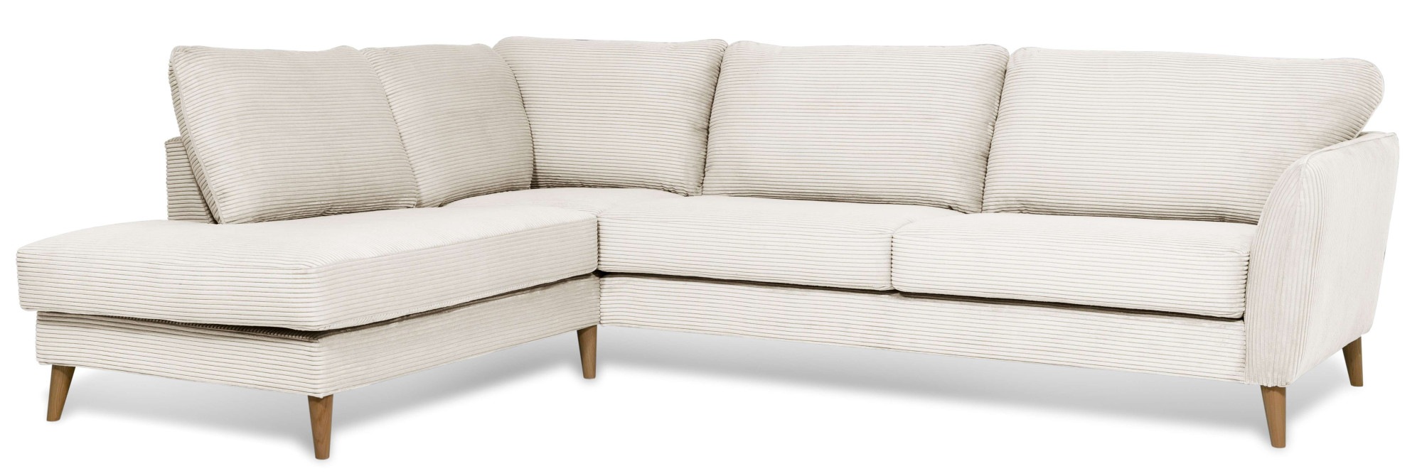 Home affaire Ecksofa »MARSEILLE 278/202 cm, L-Form, Ottom. rechts/links«, Massivholzbeine aus Eiche, in verschieden Bezügen und Farbvarianten
