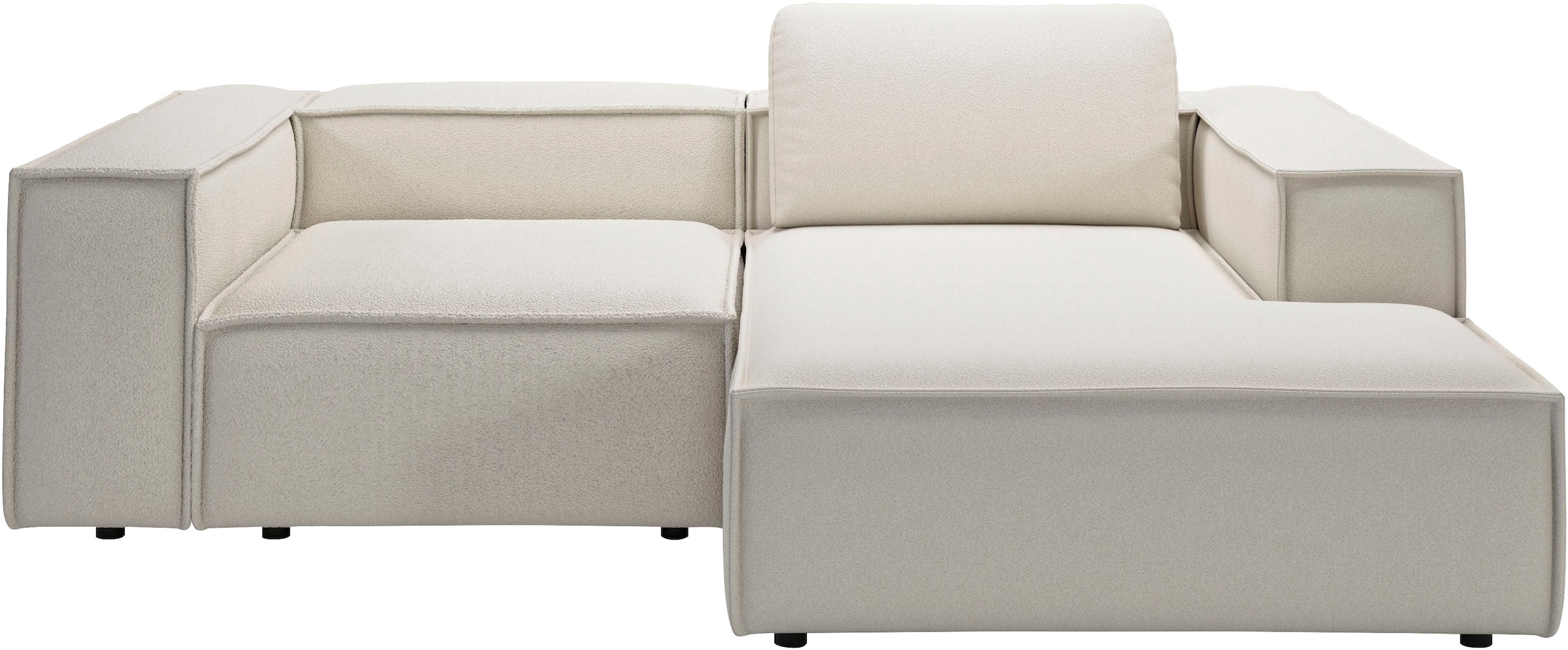 Places of Style Ecksofa »Watertown, kompakte L-Form, 246 cm breite für kleinere Räume«, modernes Ecksofa mit Feincordbezug, platzsparend & bequem